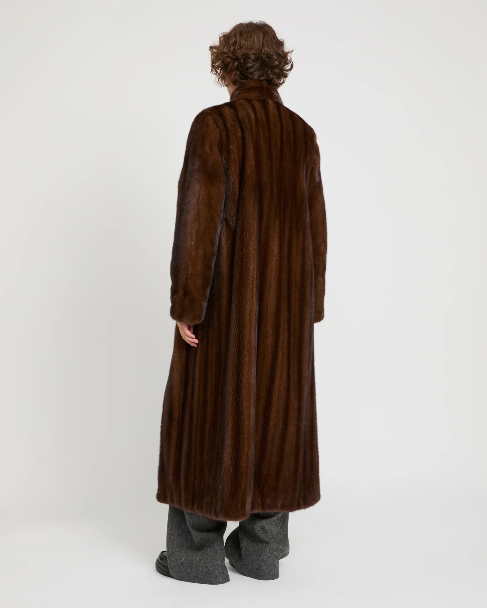 Maxi belted coat in long-haired mink fur - Image 4