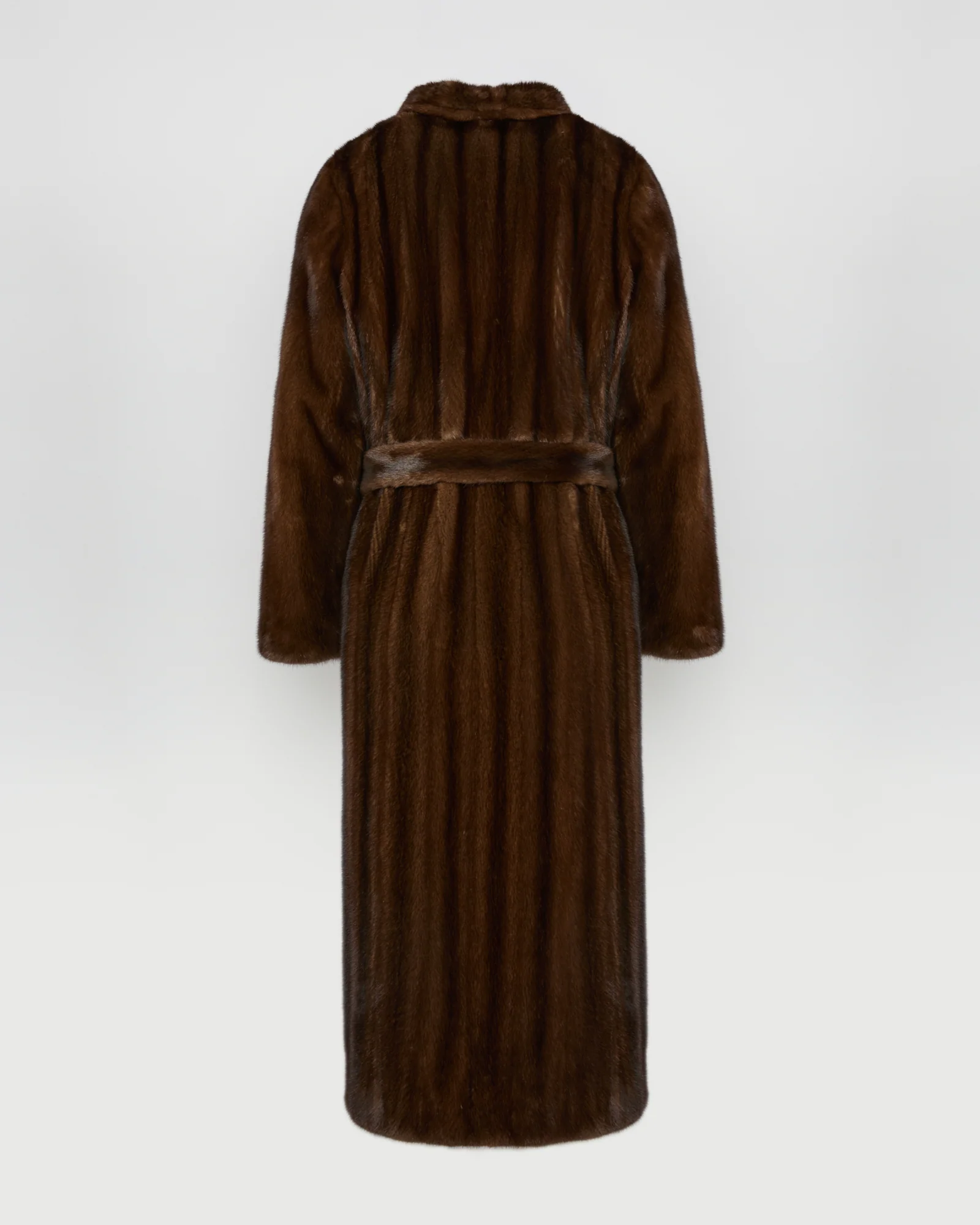 Maxi belted coat in long-haired mink fur - Image 6