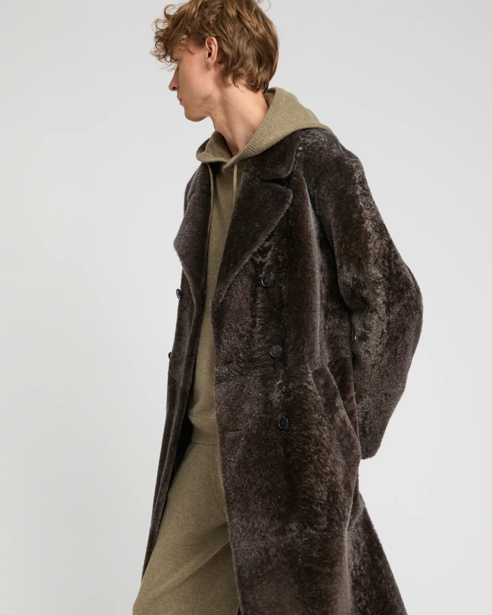 Long coat in Lacon shearling lambskin - Image 4