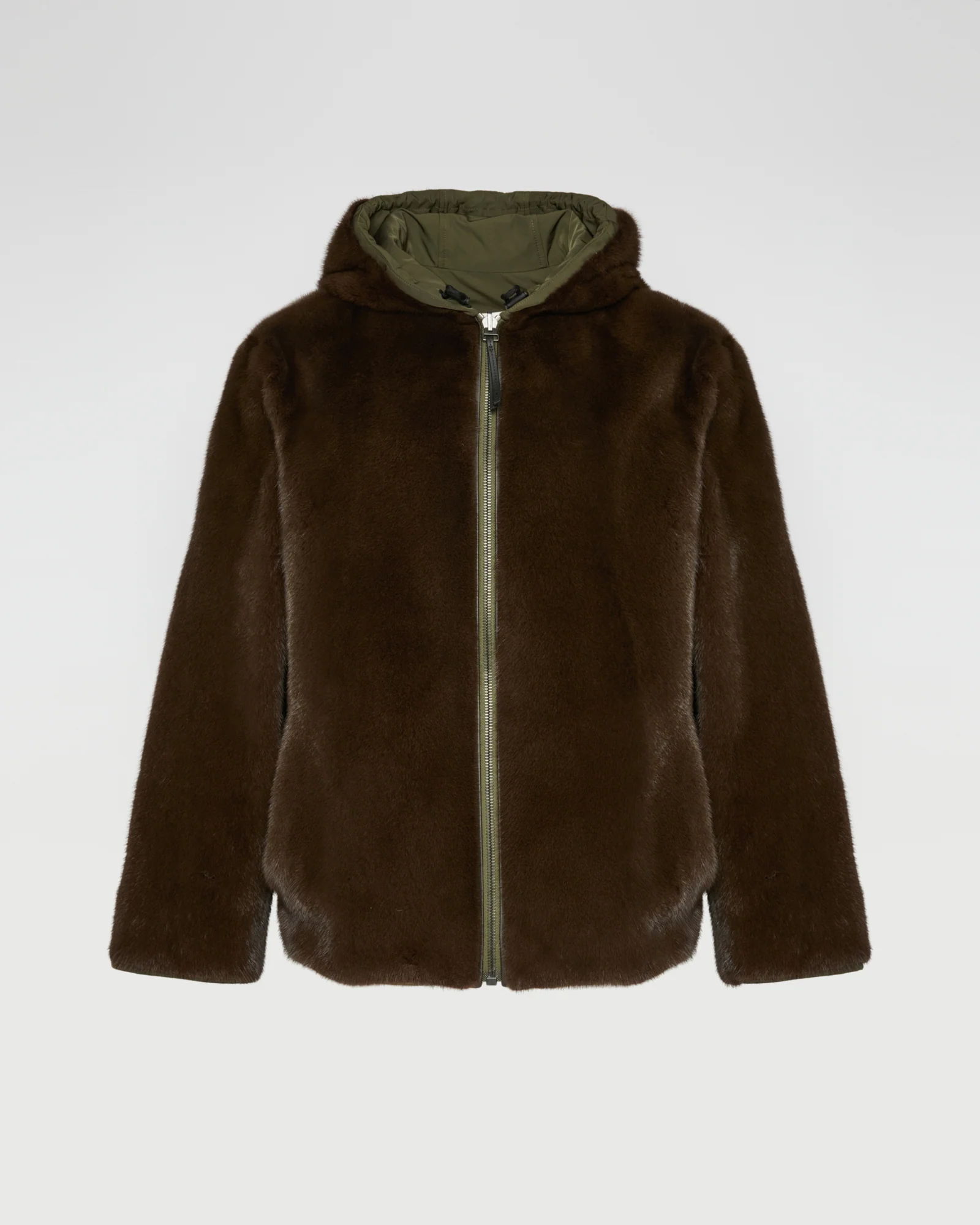 Reversible Hooded Jacket in Mink Fur and Technical Fabric - Image 5
