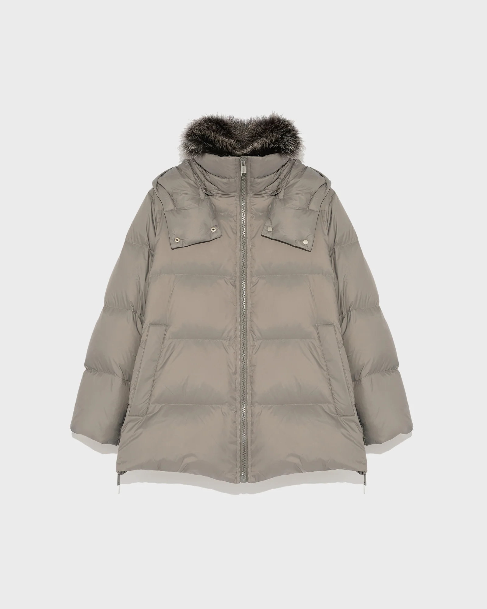 Iconic "A" line down jacket with fox fur collar - Image 5