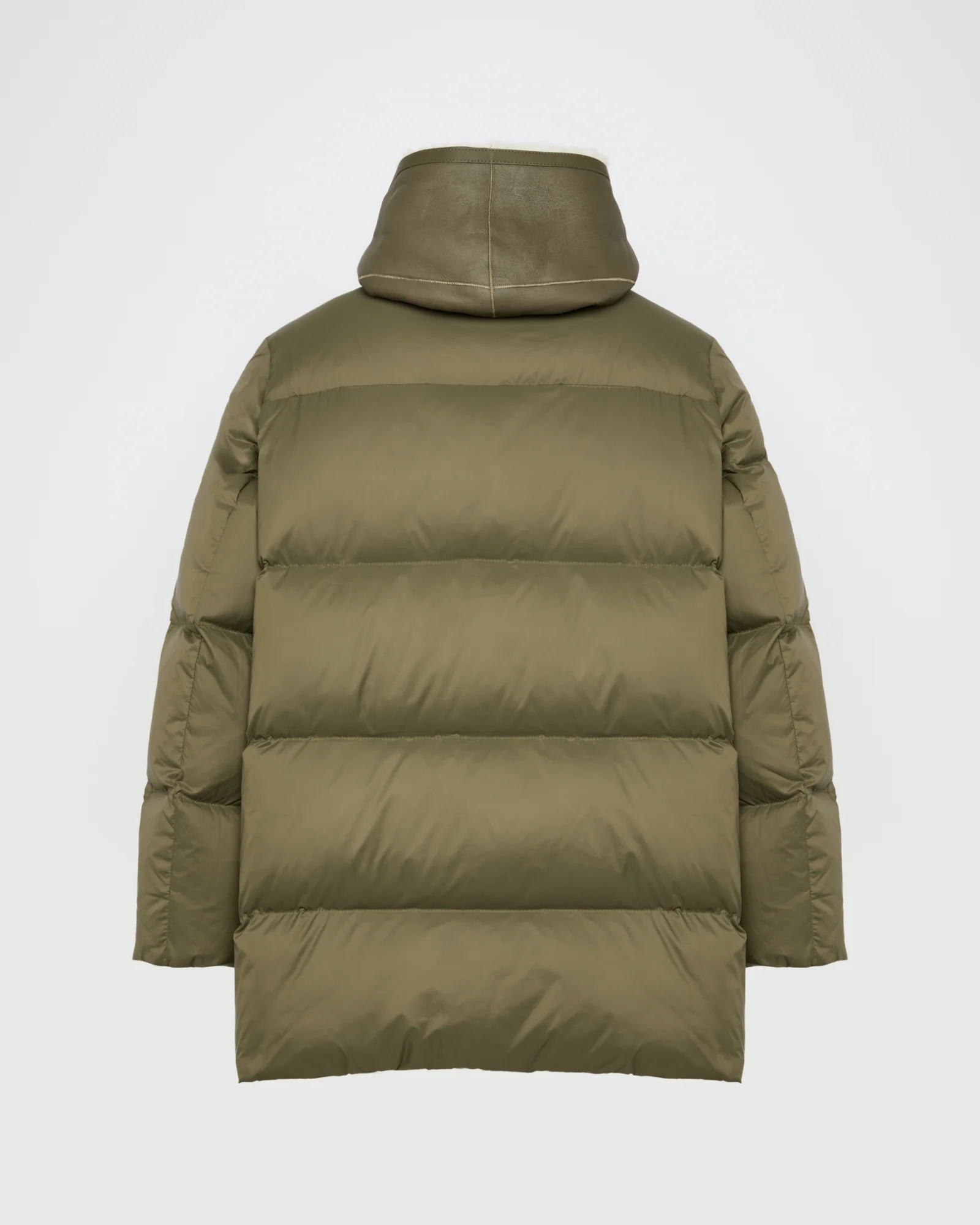 "A" line down jacket with lambskin shearling bib - Image 6