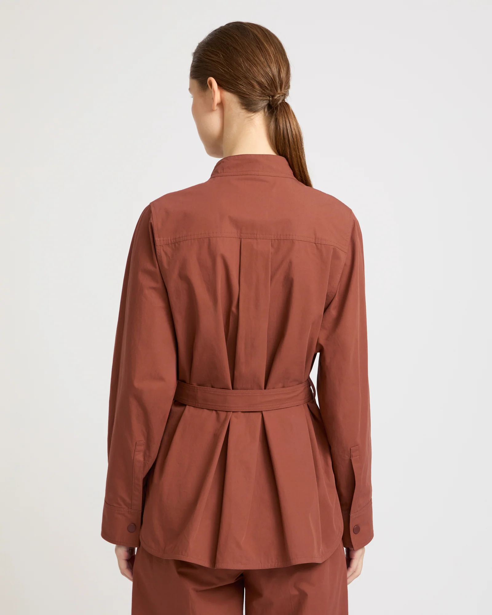 Belted safari jacket in cotton fabric - Image 4