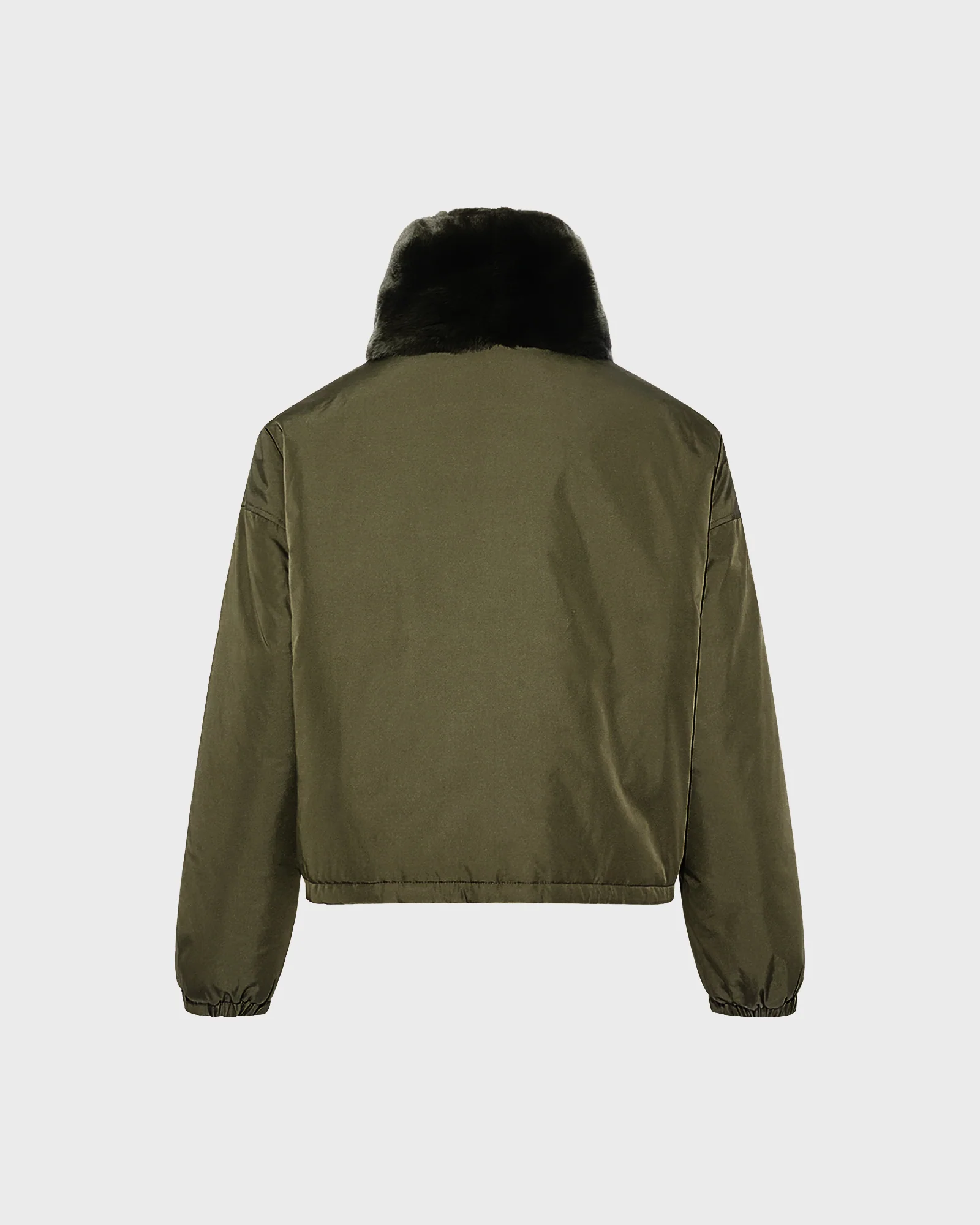 Boxy jacket in technical fabric reversible rex rabbit fur - Image 9