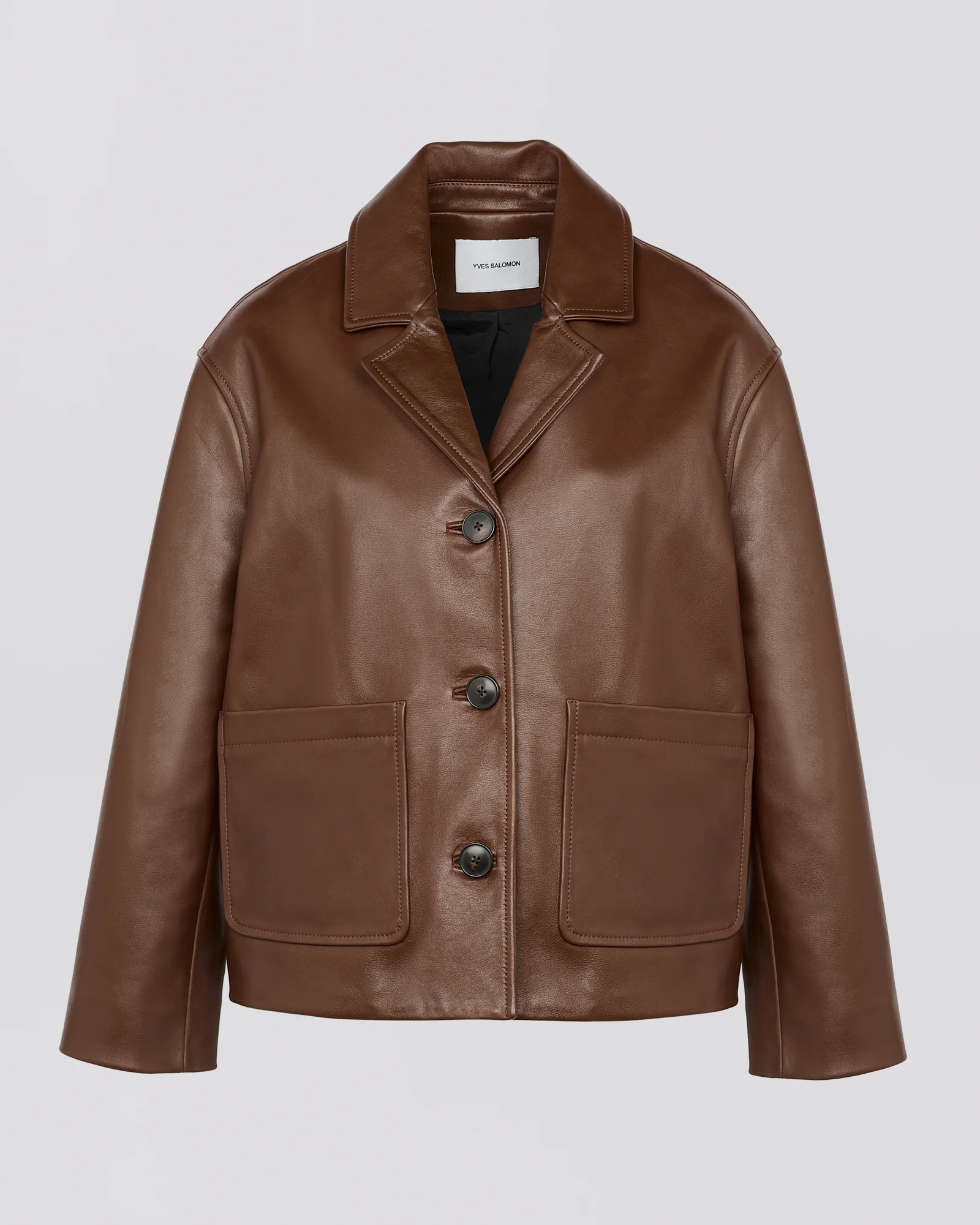 Calfskin leather overshirt jacket - Image 5
