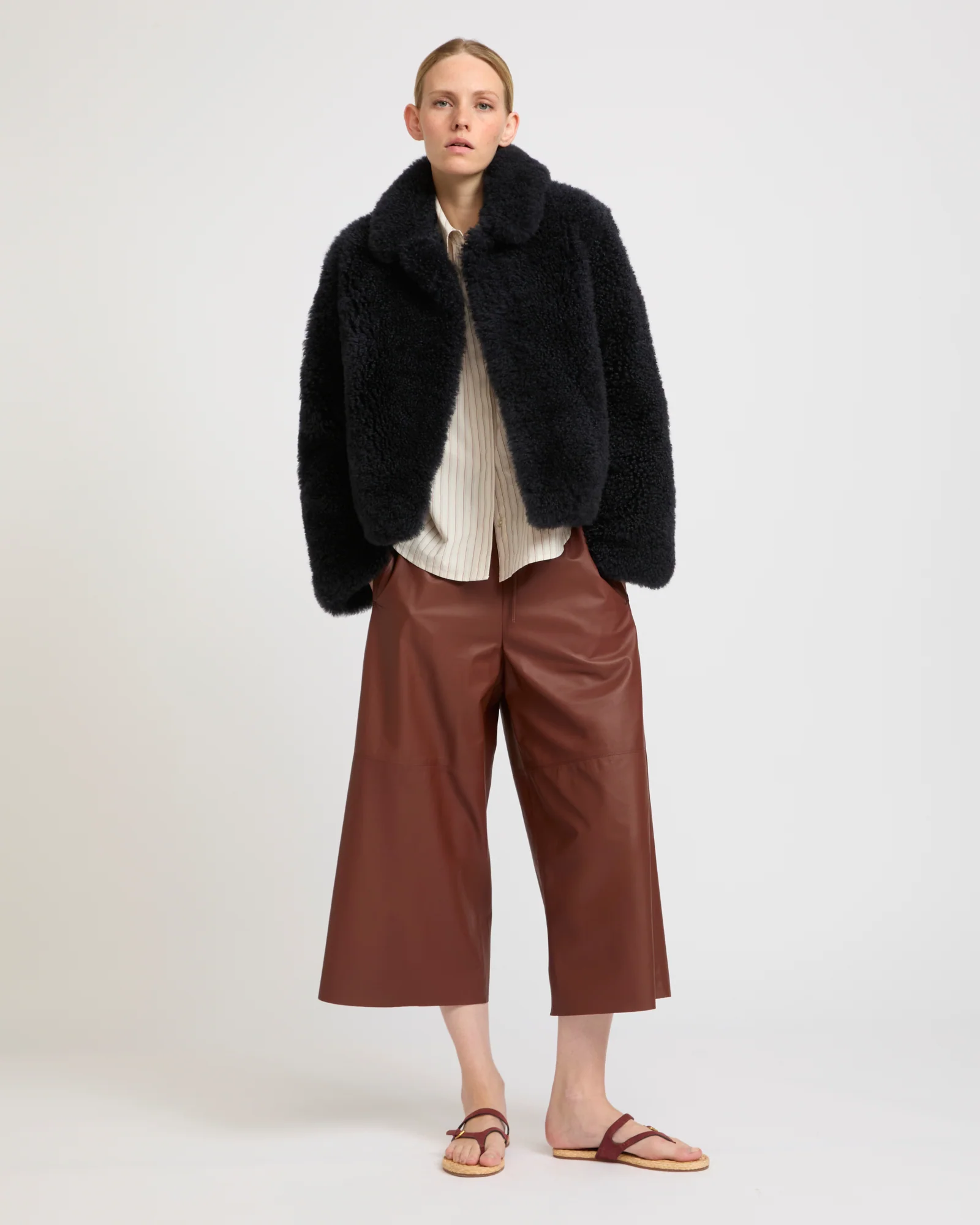 Cashmere-blend and lambskin peacoat jacket - Image 2