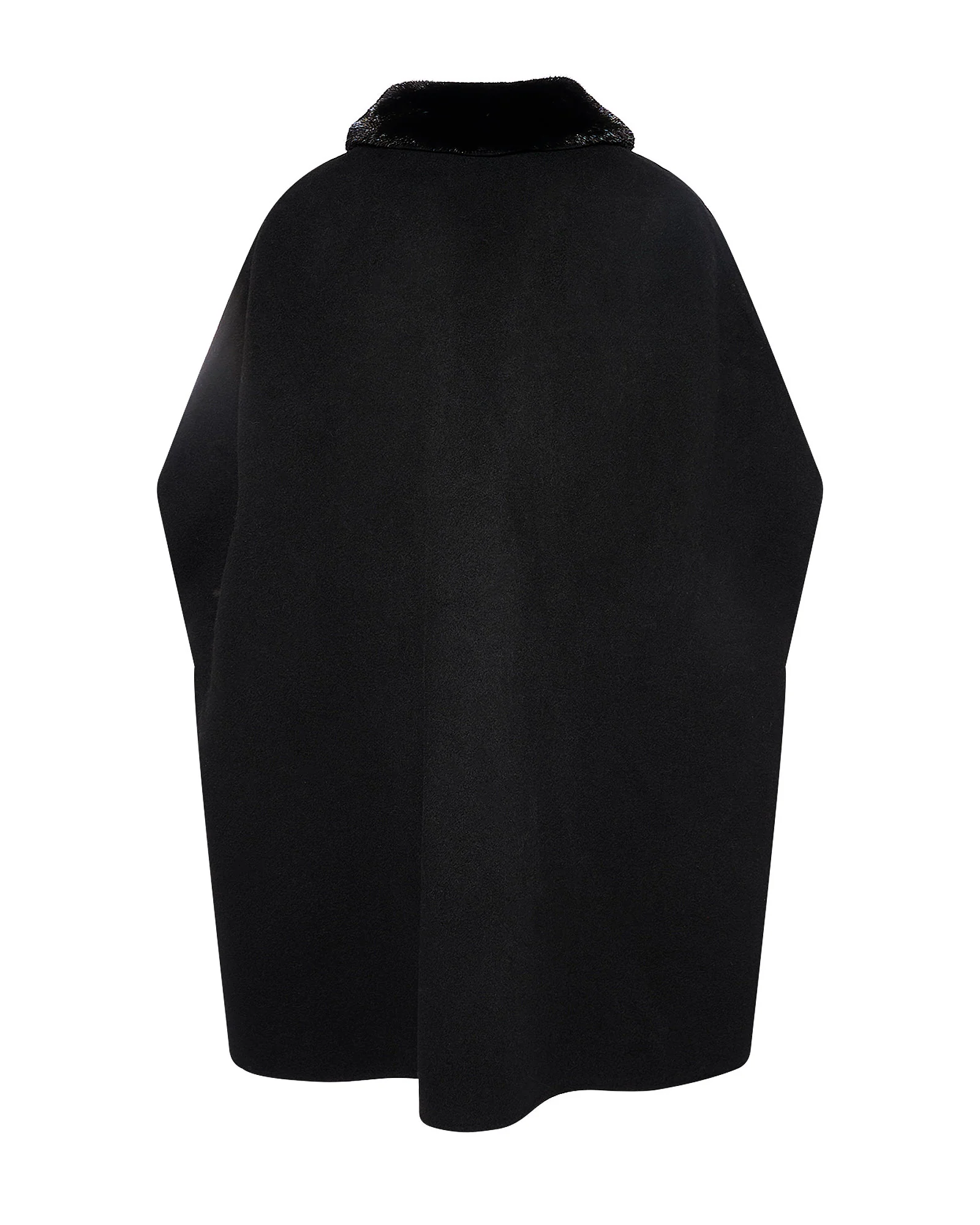 Cashmere-blend cape with removable mink fur collar - Image 6