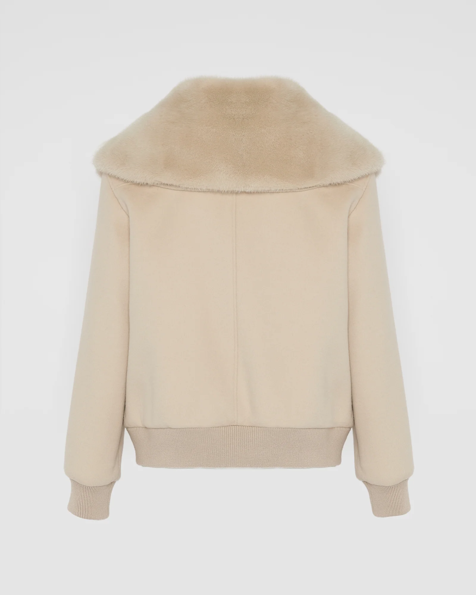 Cashmere-blend cropped blouson with removable mink fur collar - Image 6