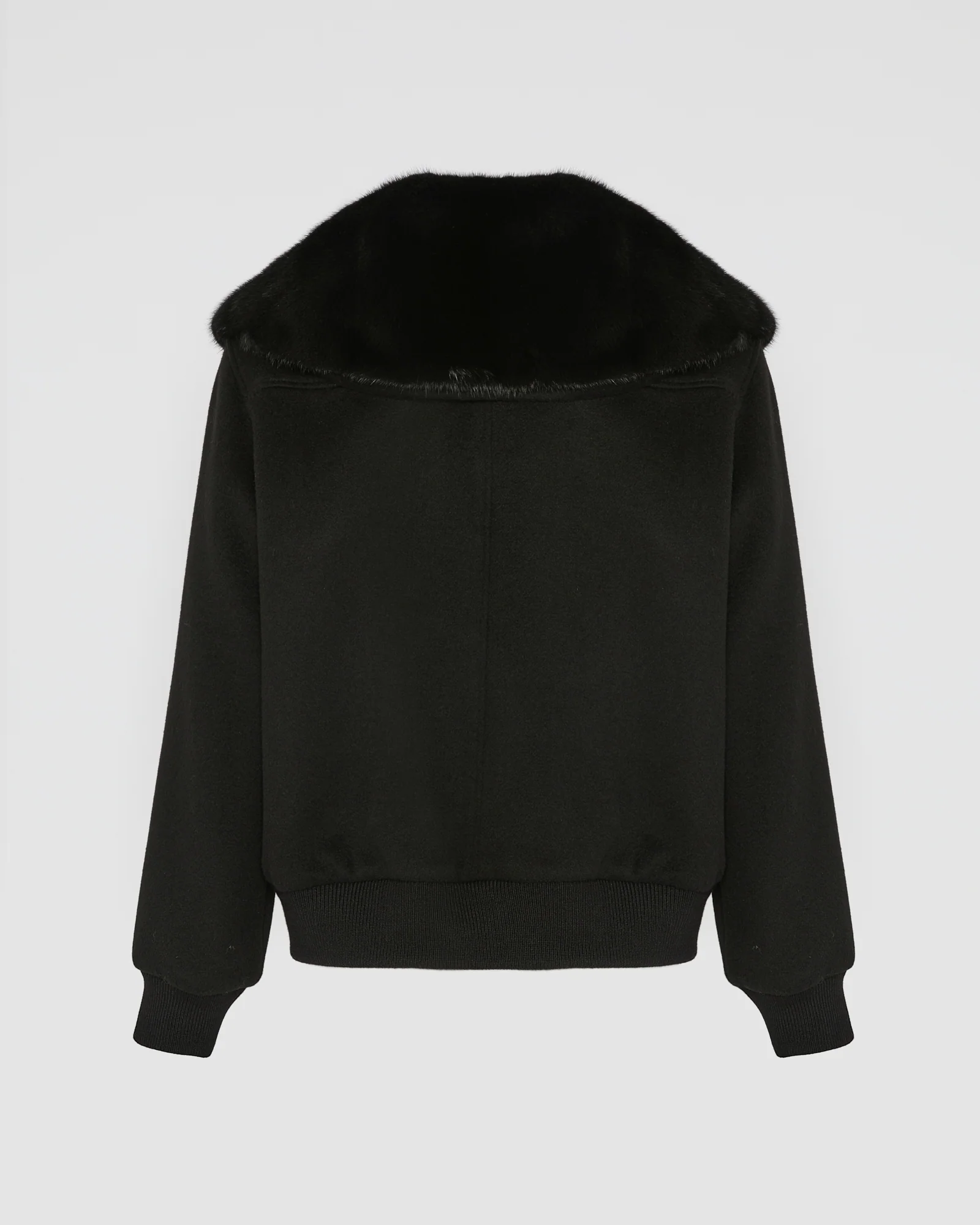 Cashmere-blend cropped blouson with removable mink fur collar - Image 8
