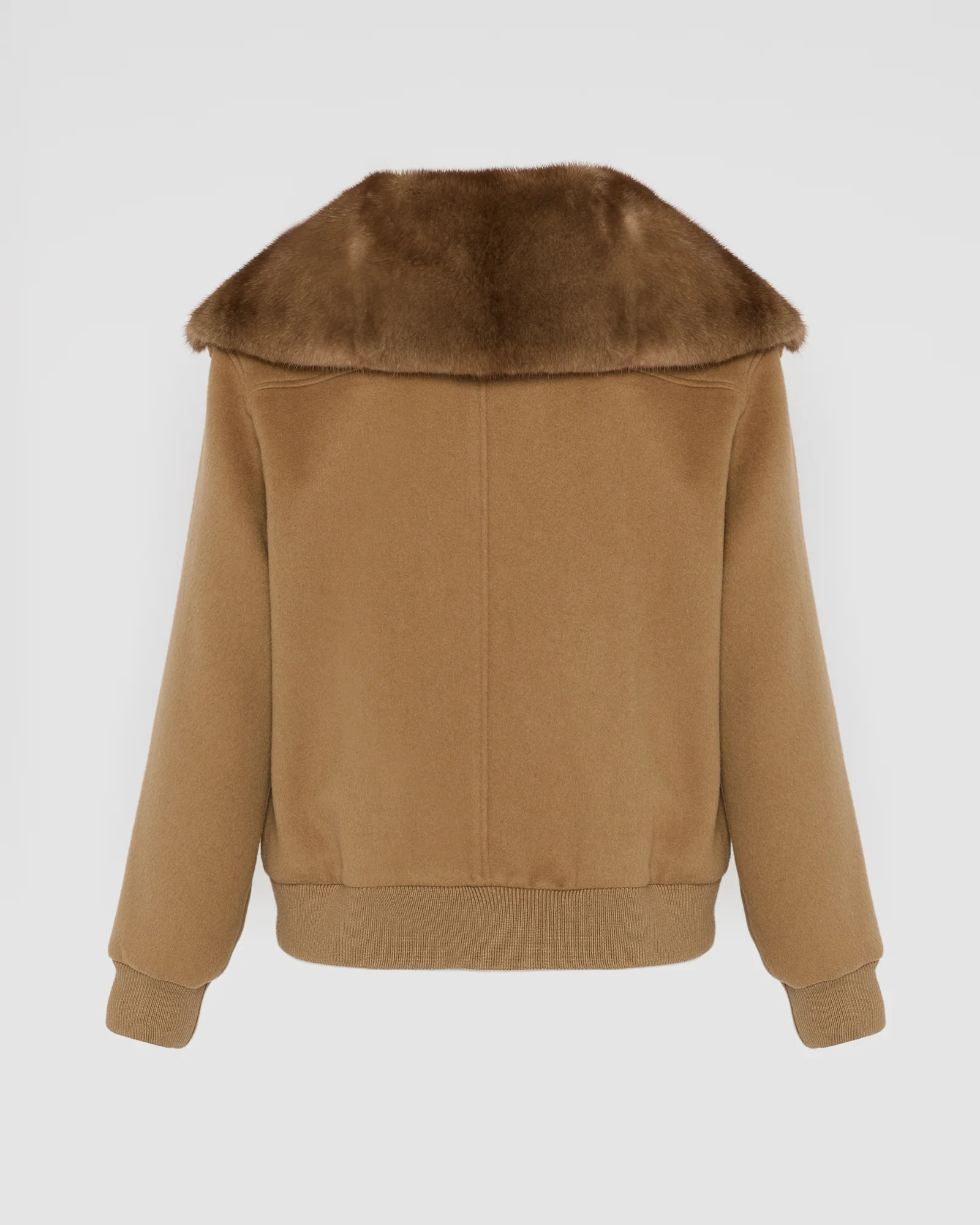 Cashmere-blend cropped blouson with removable mink fur collar - Image 6