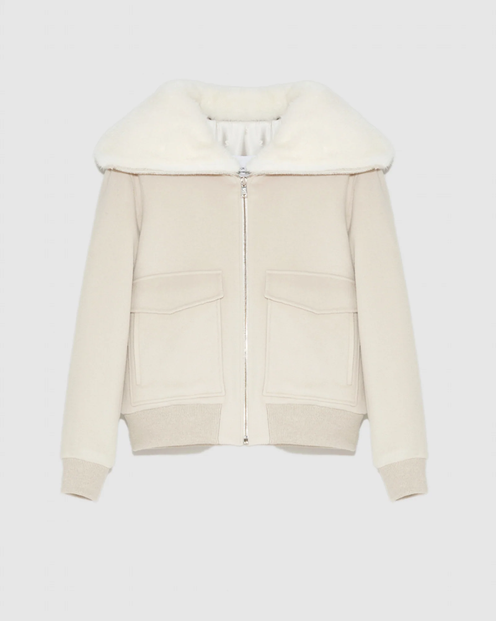 Cashmere wool jacket with mink fur collar - Image 3