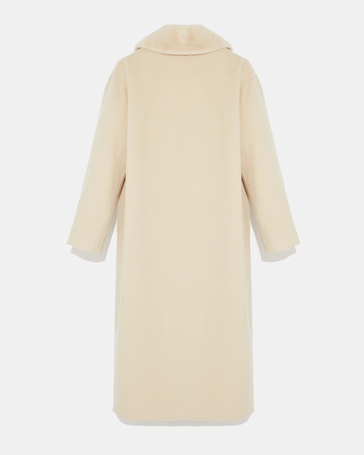 Long cashmere wool coat with mink fur collar - Image 7