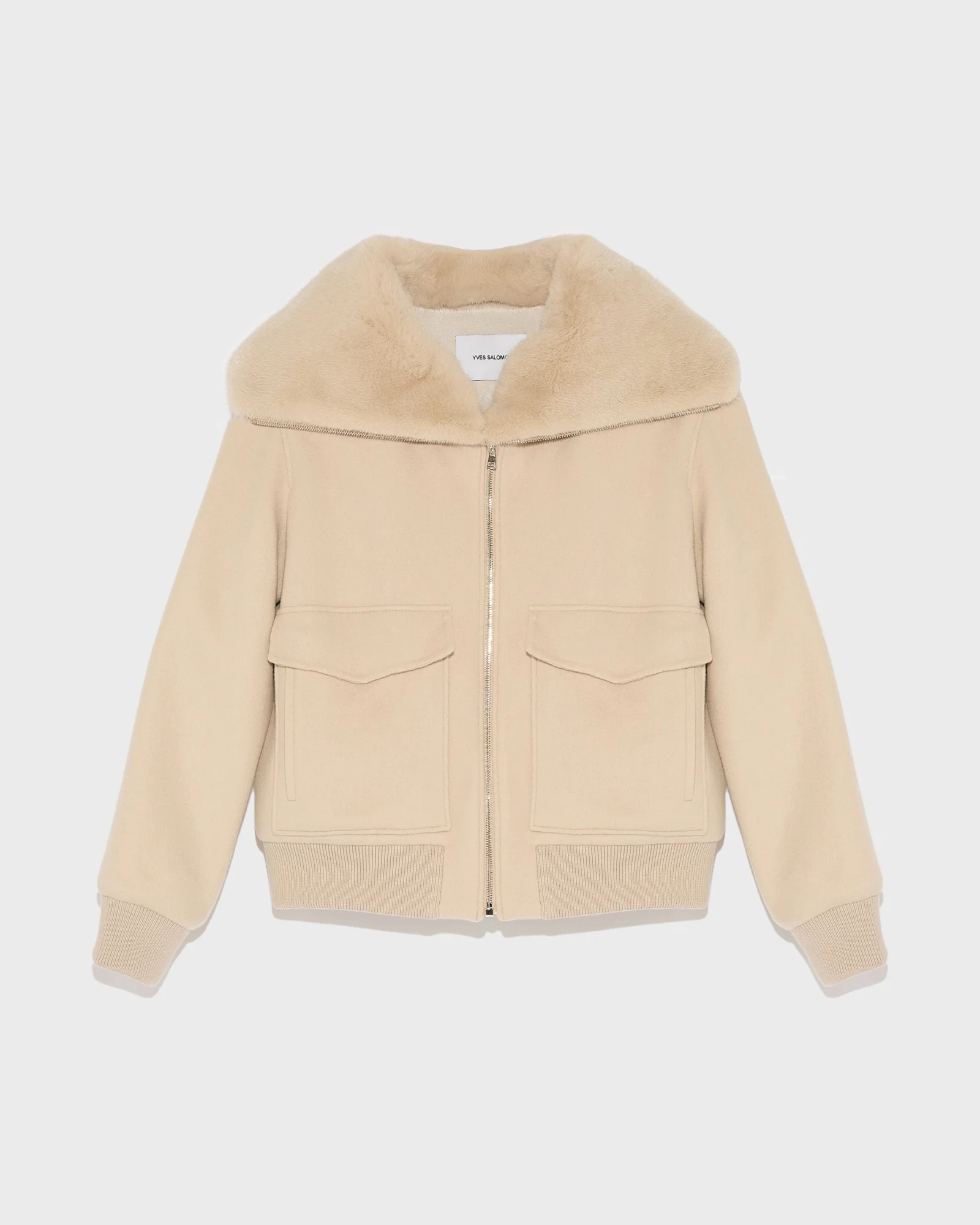Cashmere wool jacket with mink fur collar - Image 5