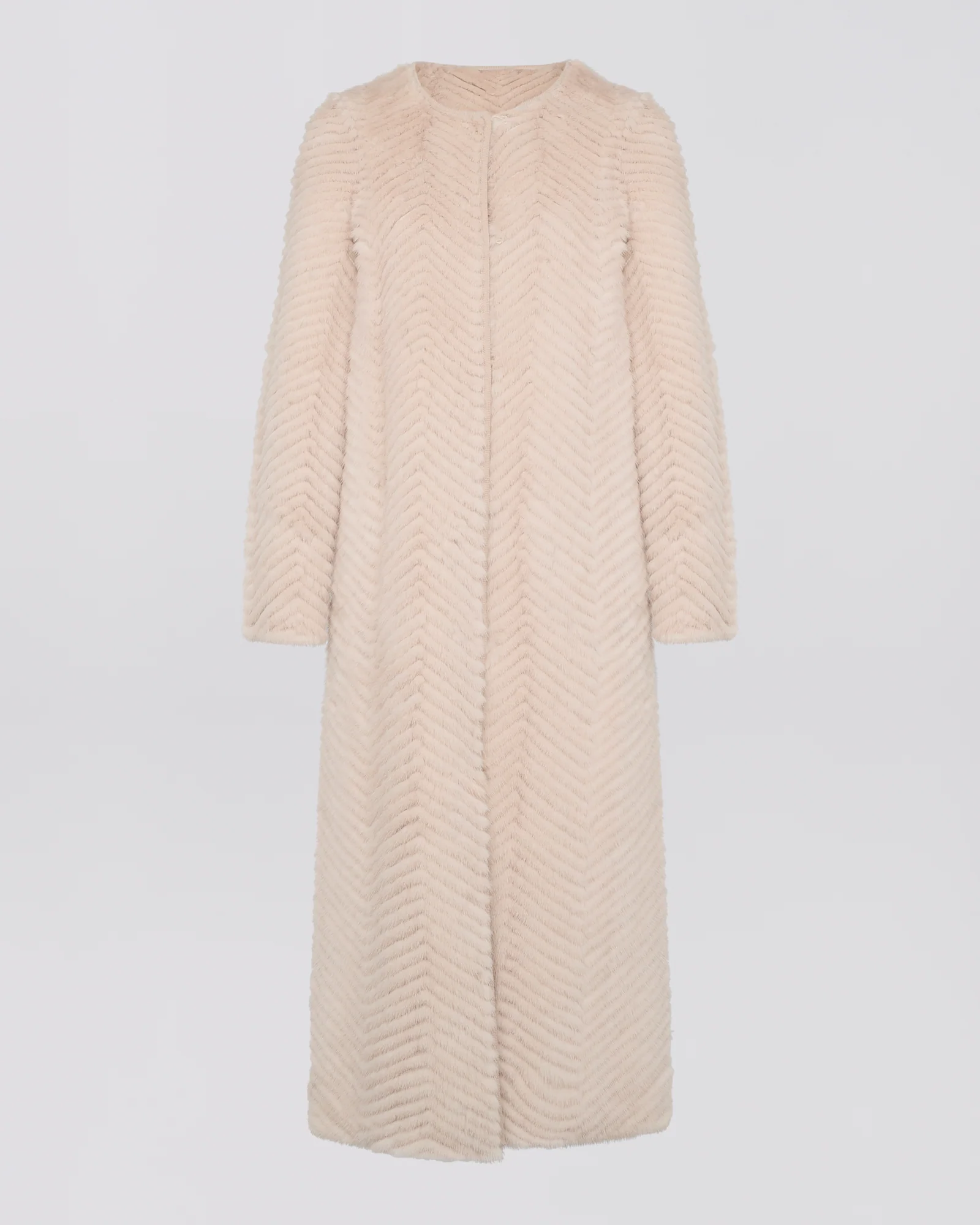 Long mink fur and knit coat - Image 5