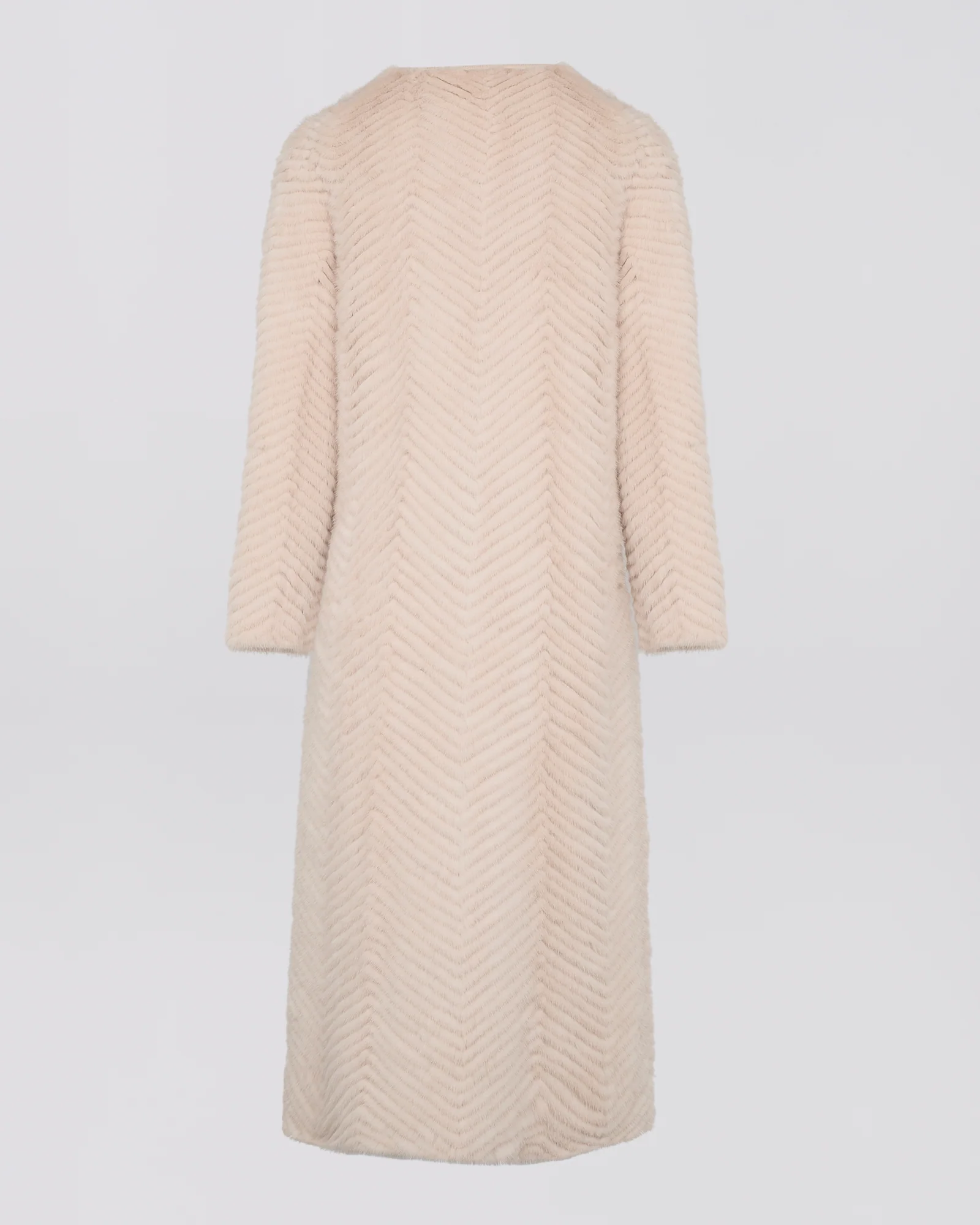 Long mink fur and knit coat - Image 6