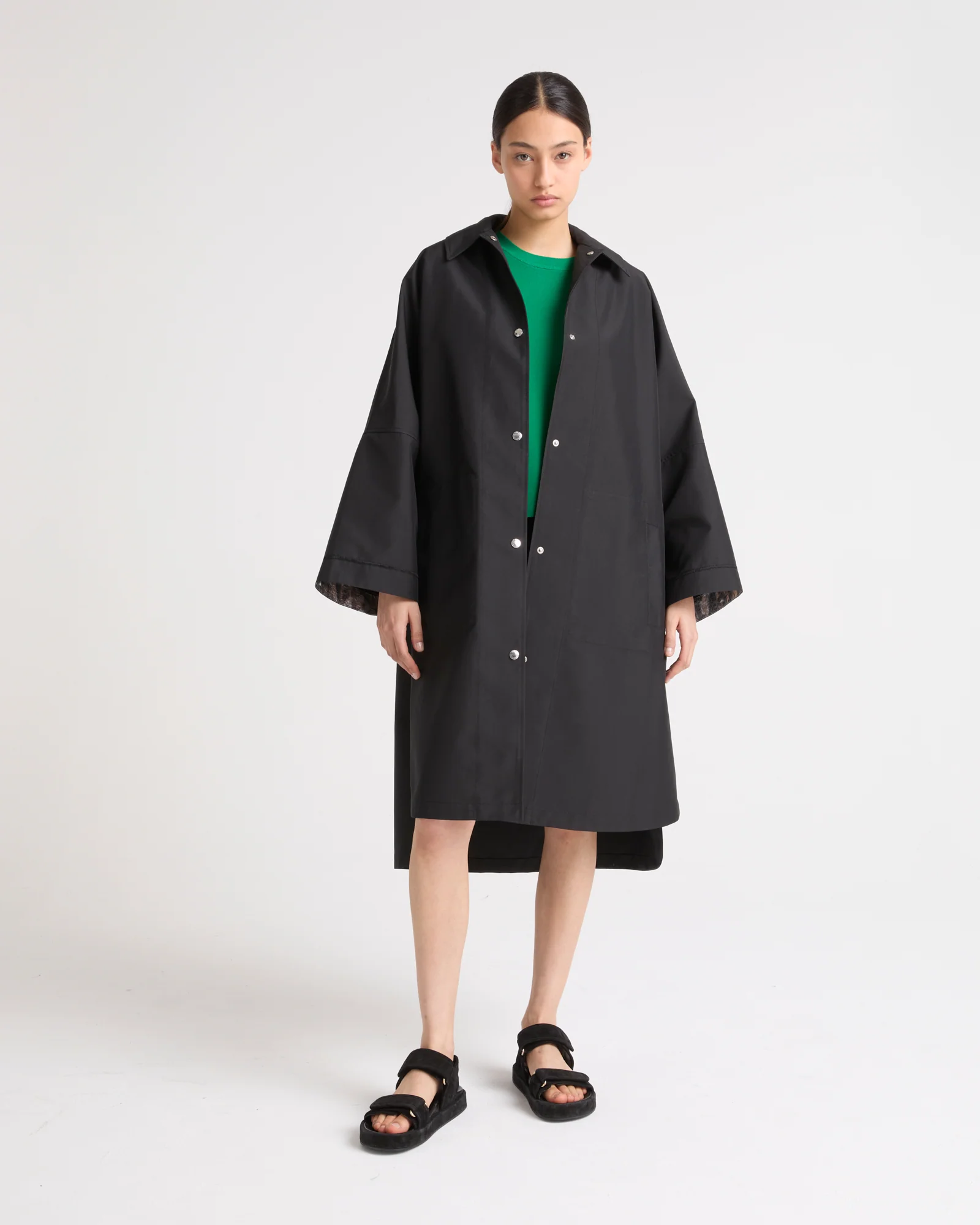 Cape-style parka in technical fabric - Image 3
