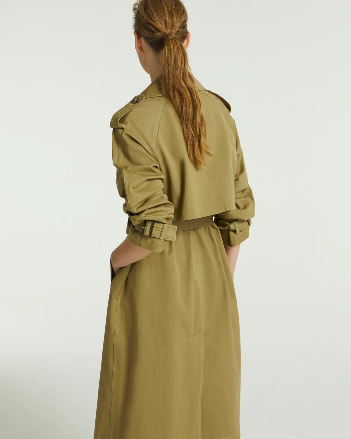 Cotton gabardine trench coat - Image 3