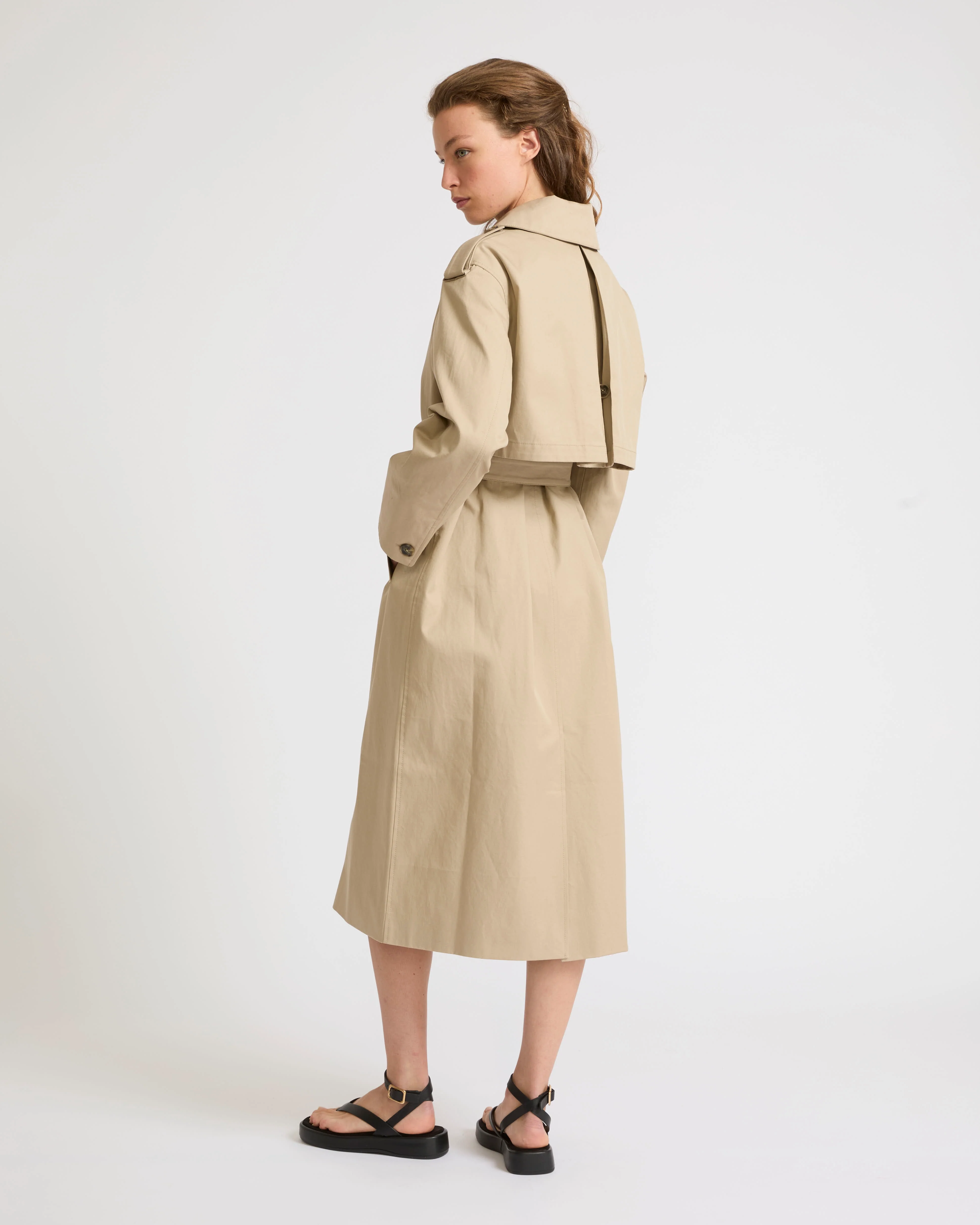 Cotton gabardine trench coat - Image 3