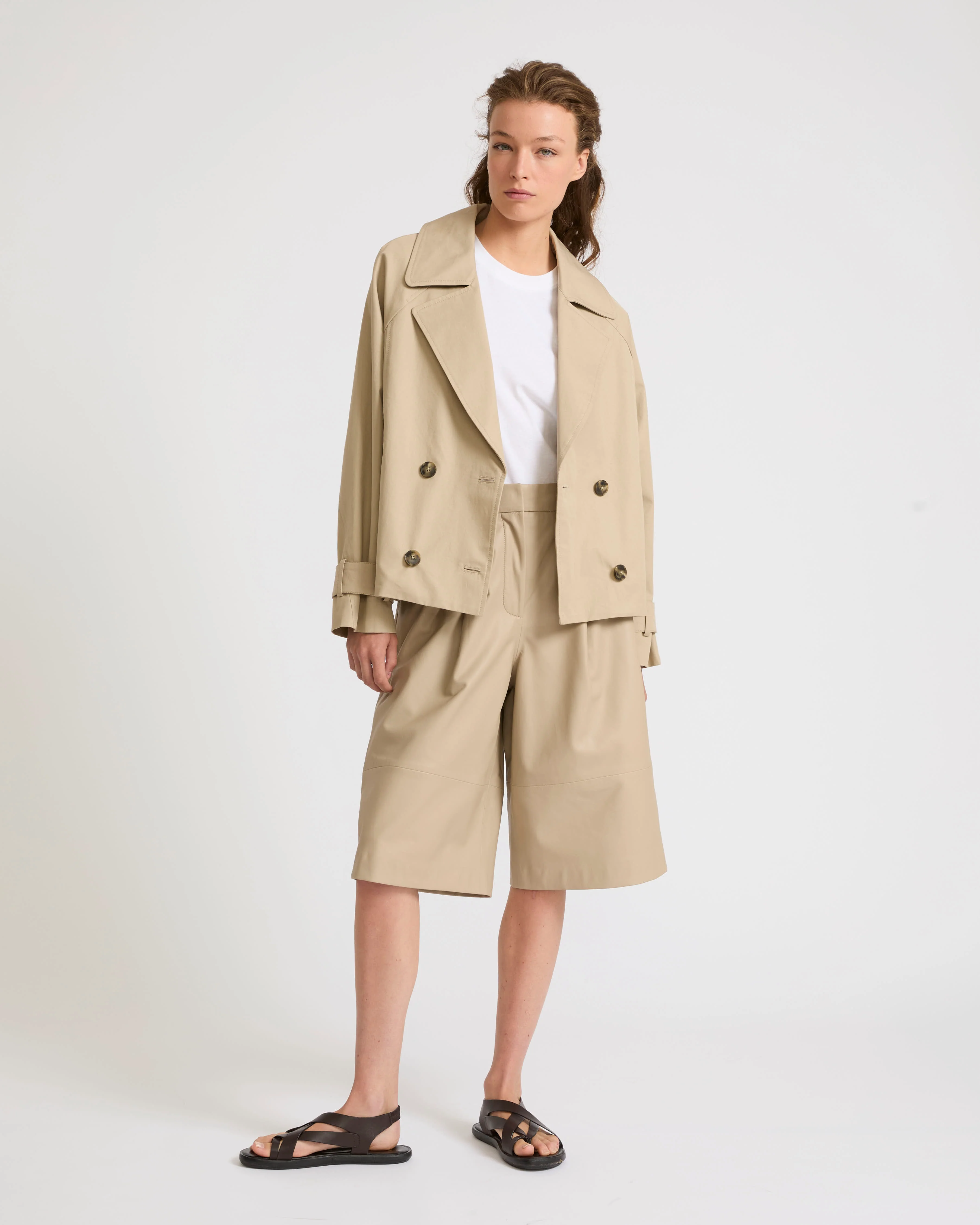 Cotton gabardine trench jacket - Image 2