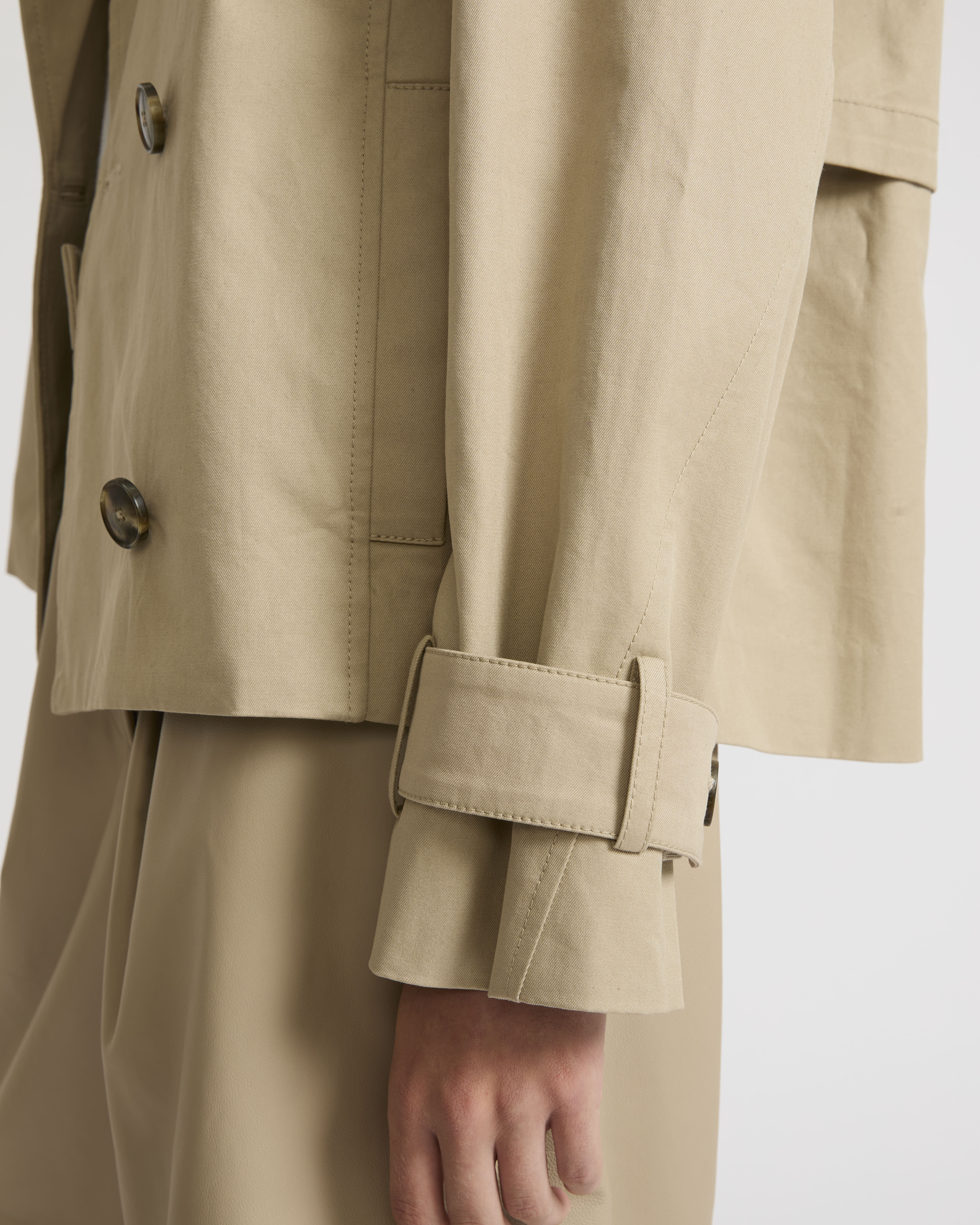 Cotton gabardine trench jacket - Image 3