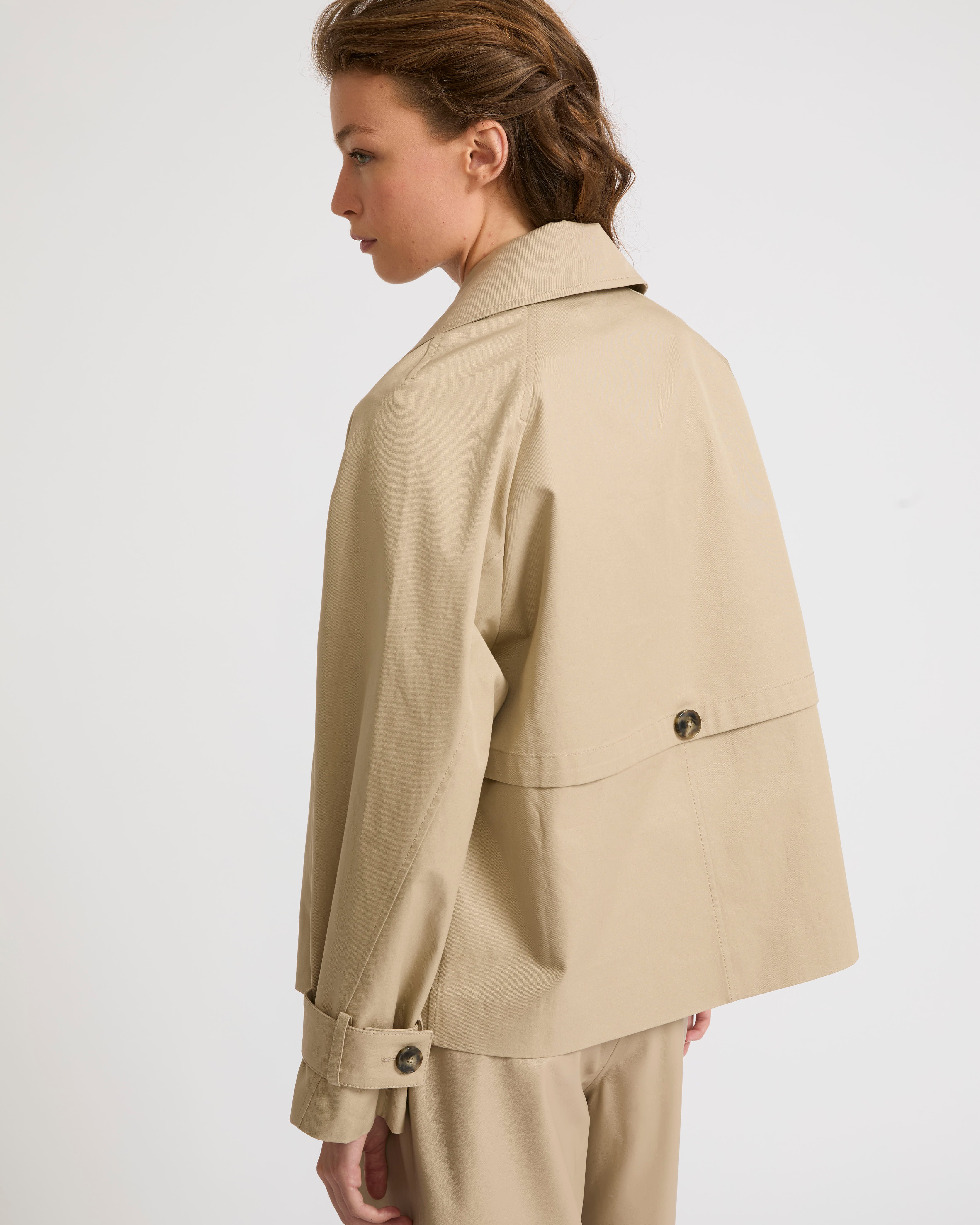 Cotton gabardine trench jacket - Image 4