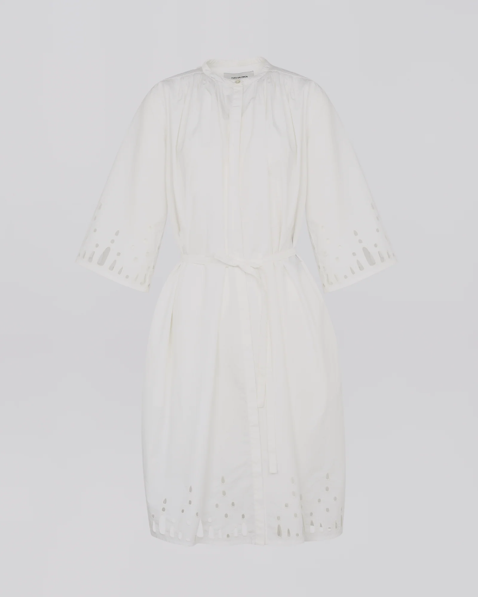 Cotton poplin dress with broderie anglaise - Image 5