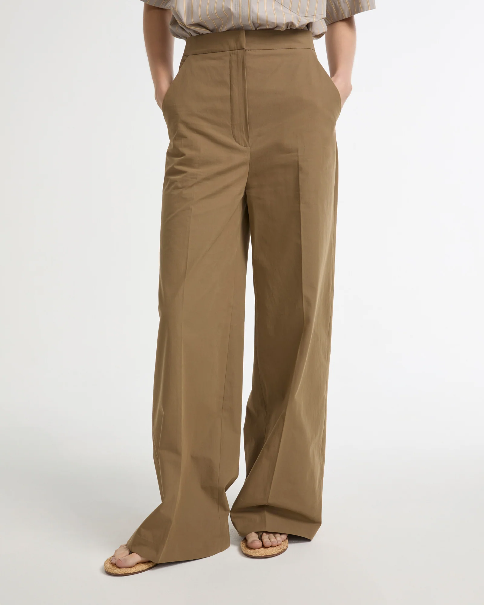 Cotton wide leg trousers - Image 2