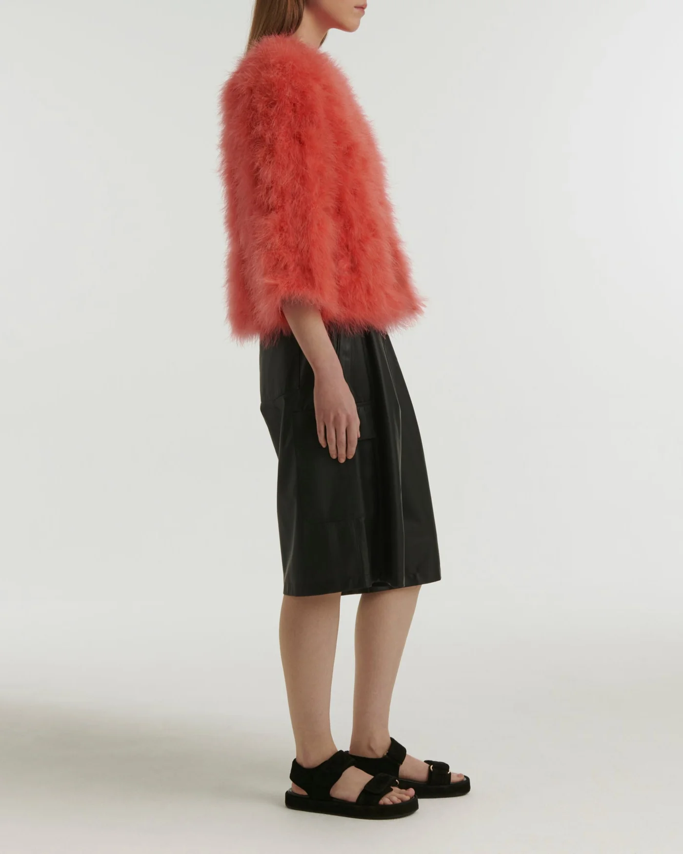 Cropped feather jacket - Image 3