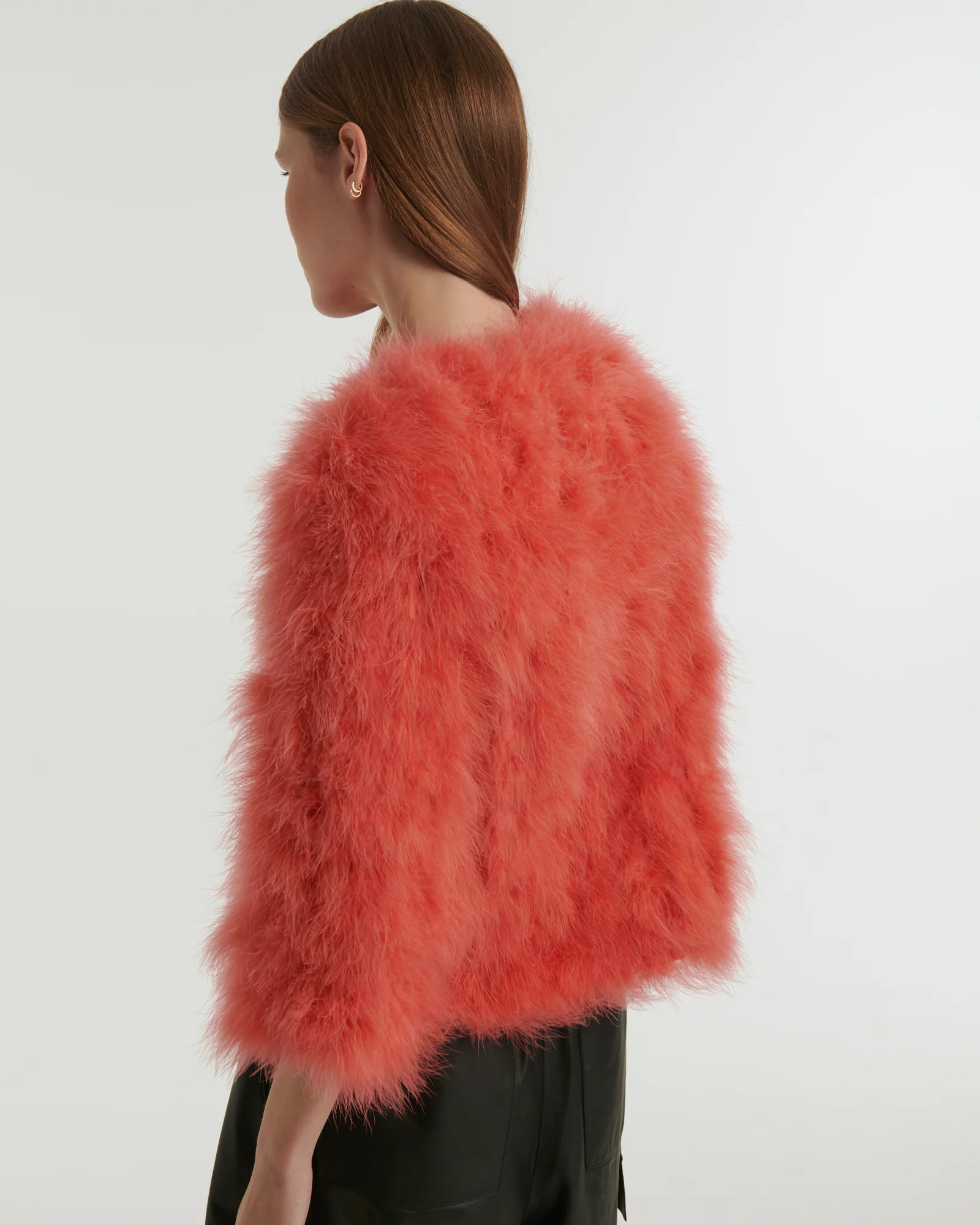Cropped feather jacket - Image 4