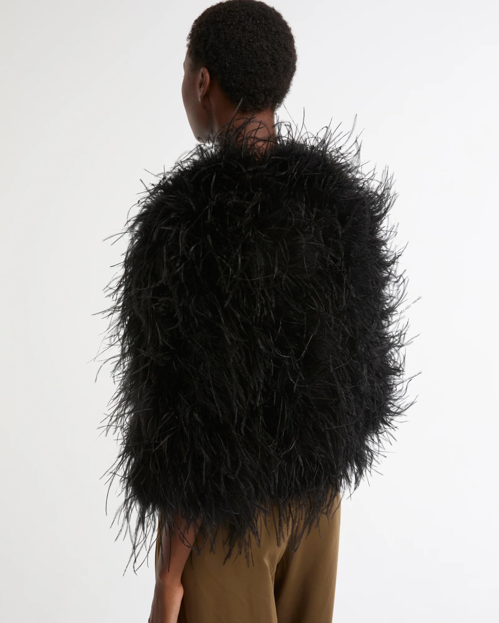 Short Ostrich Feather Jacket - Image 4