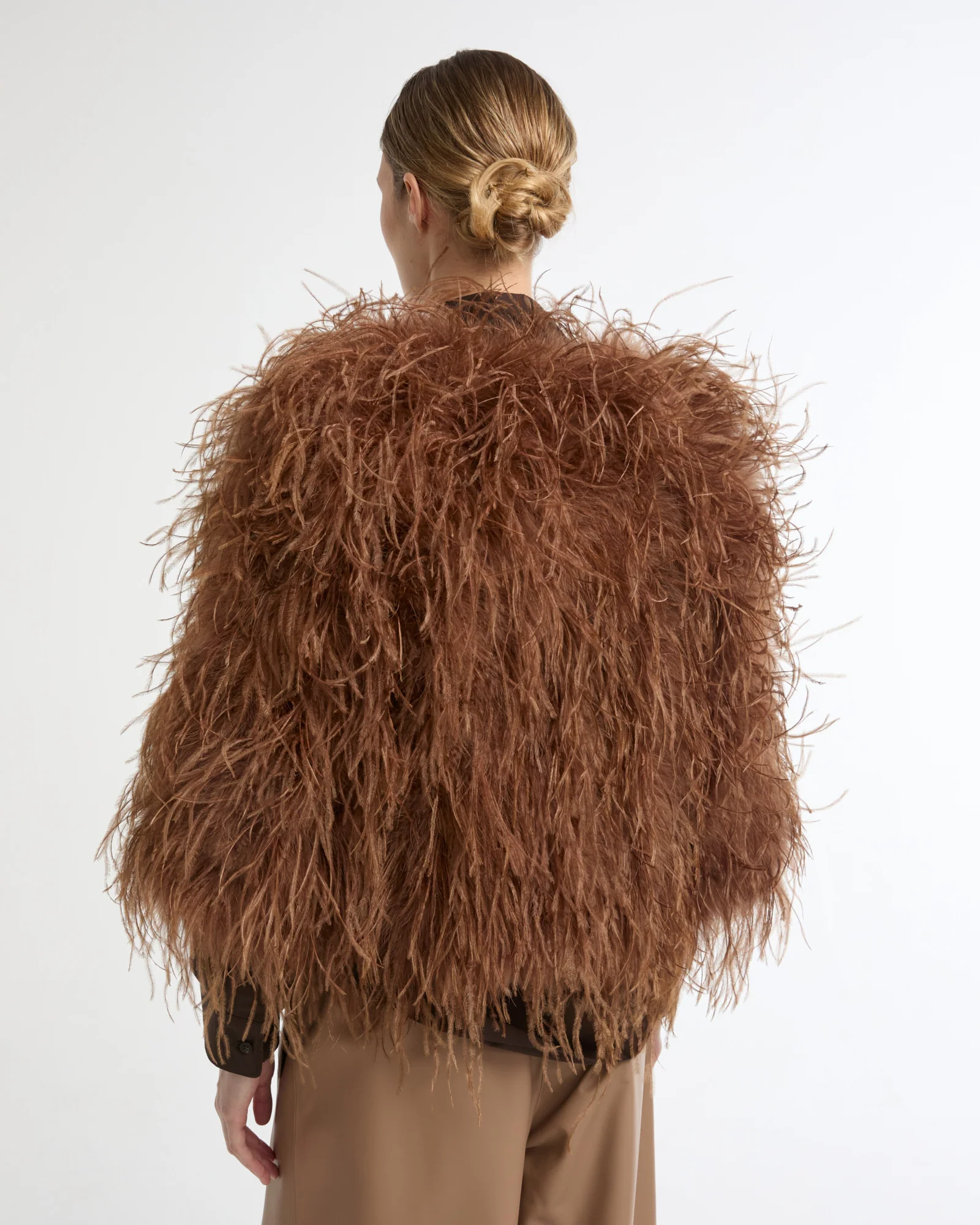 Short Ostrich Feather Jacket - Image 3