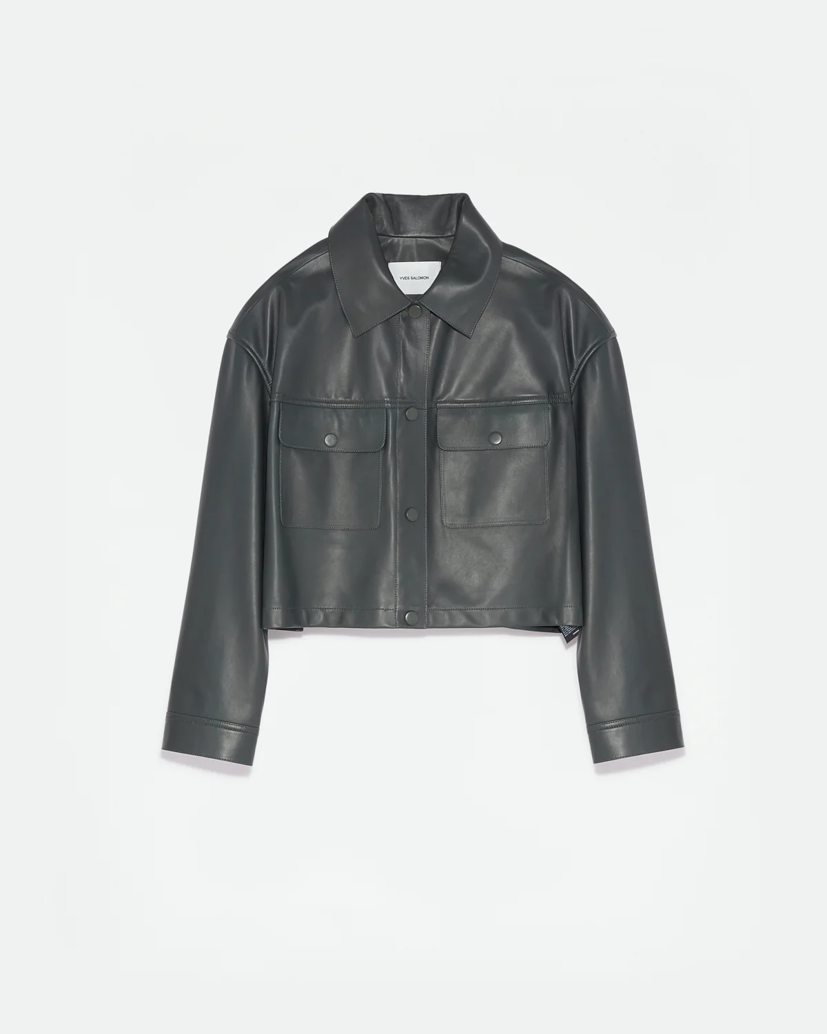 Cropped shirt in lamb leather - Image 6