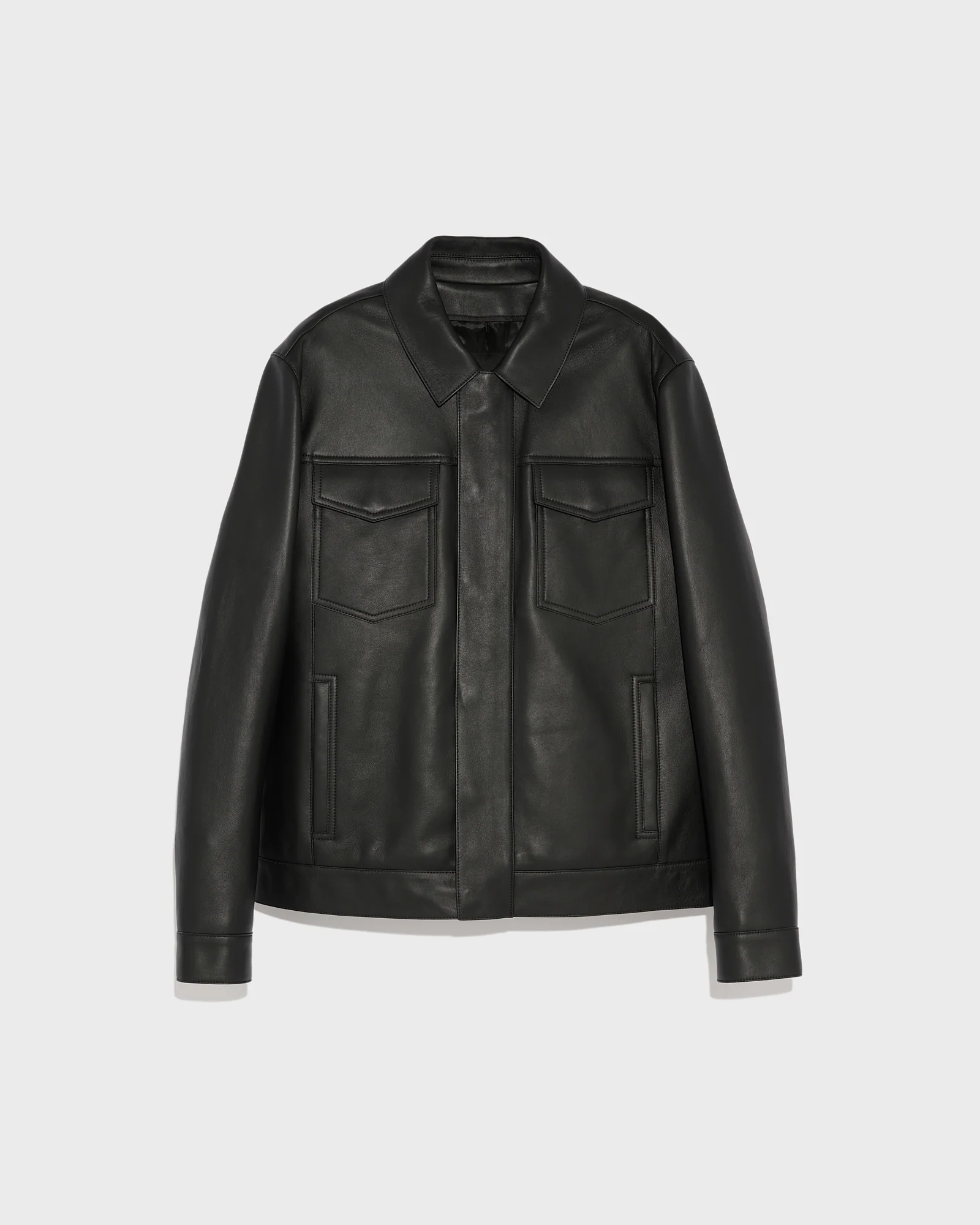 Denim jacket style leather jacket - Image 5