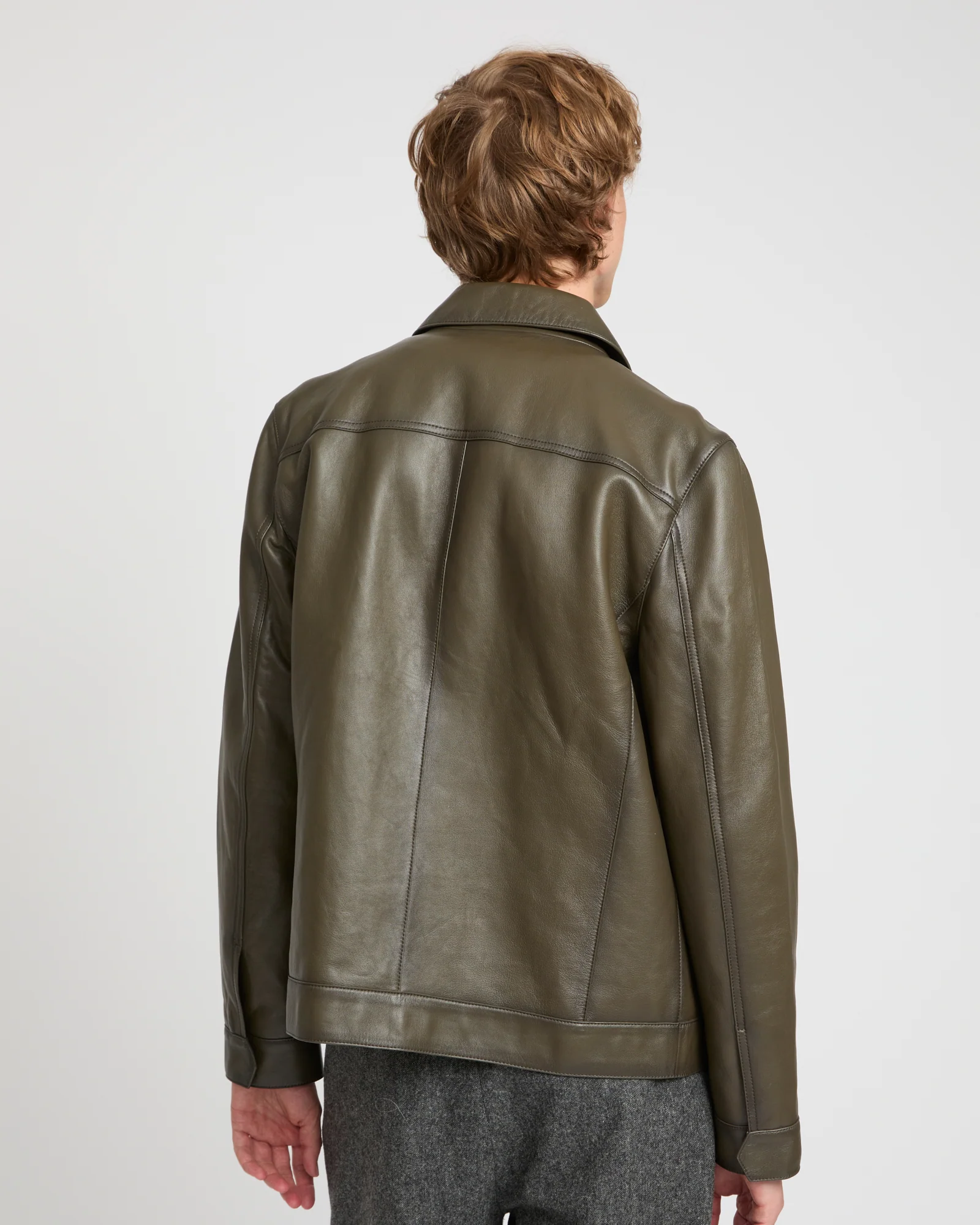Denim jacket style leather jacket - Image 4