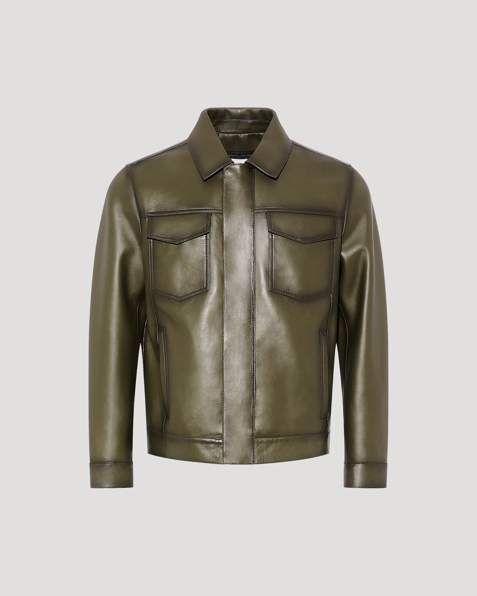Denim jacket style leather jacket - Image 5