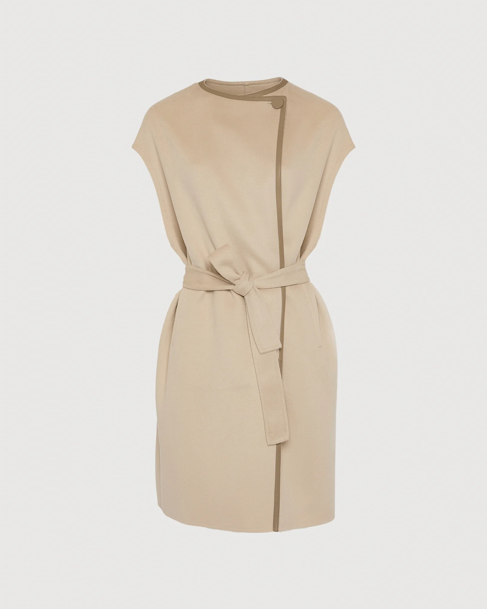 Double-sided cashmere-blend belted cape - Image 6