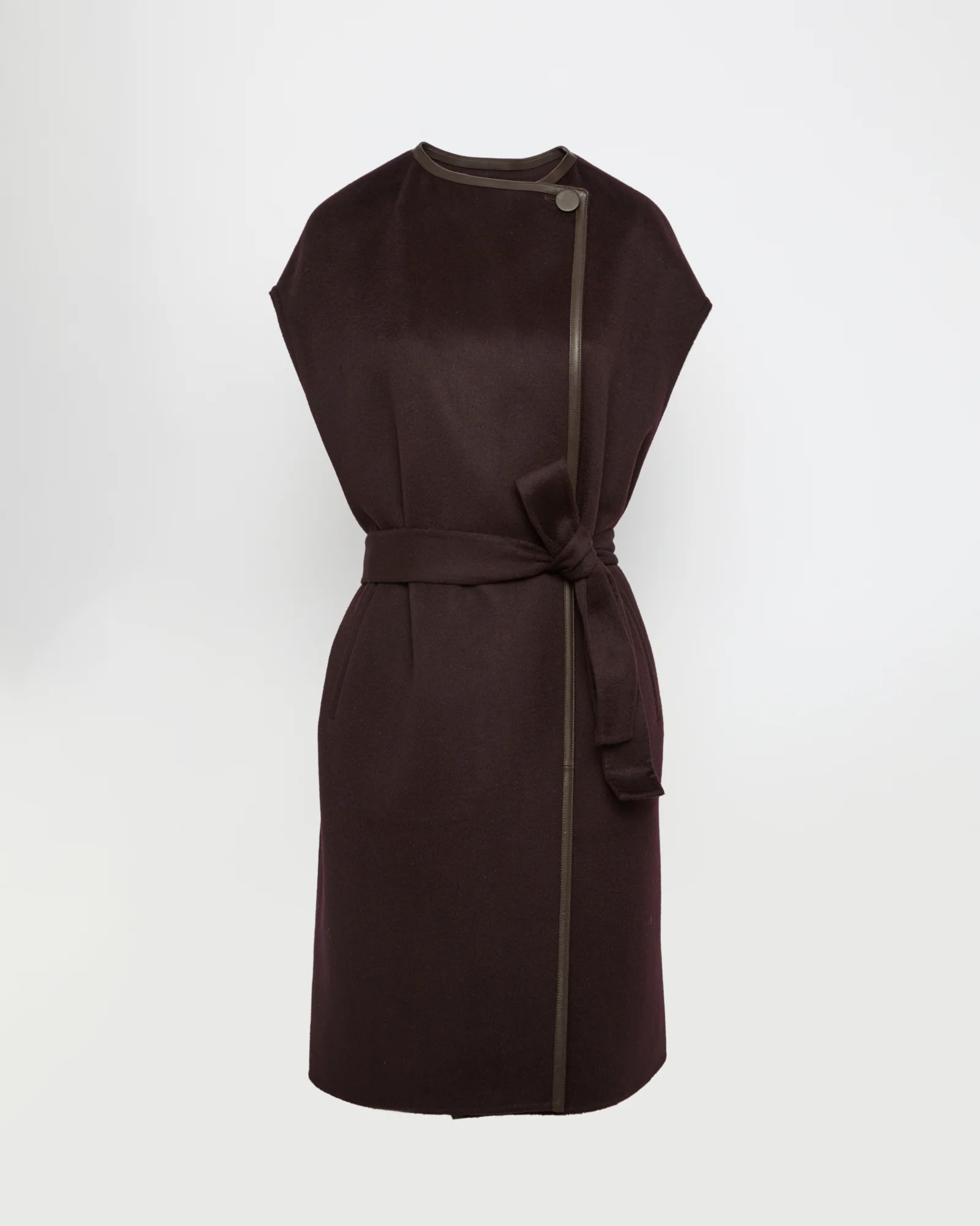 Double-sided cashmere-blend belted cape - Image 5