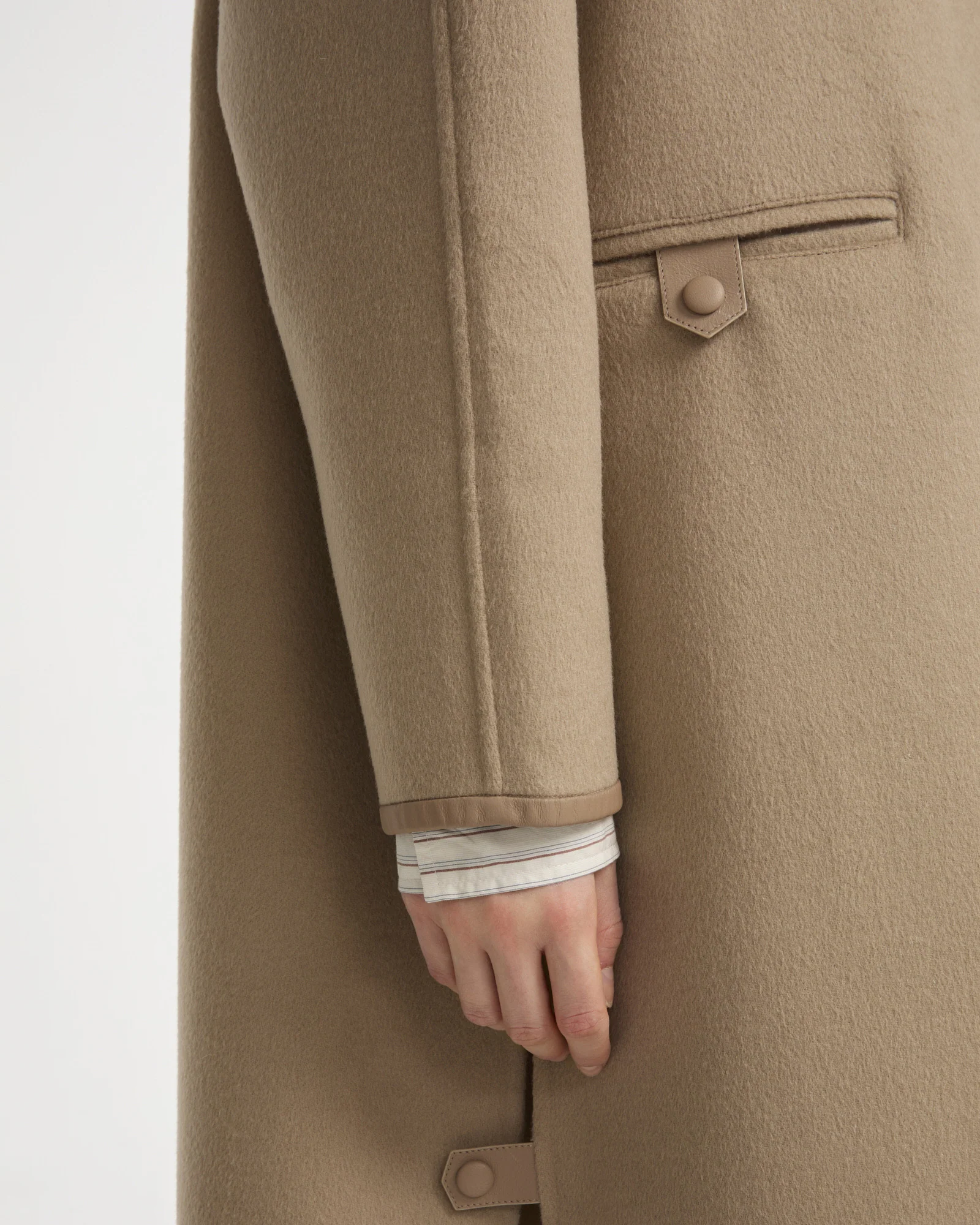 Double-sided cashmere-blend long belted maxi coat - Image 3