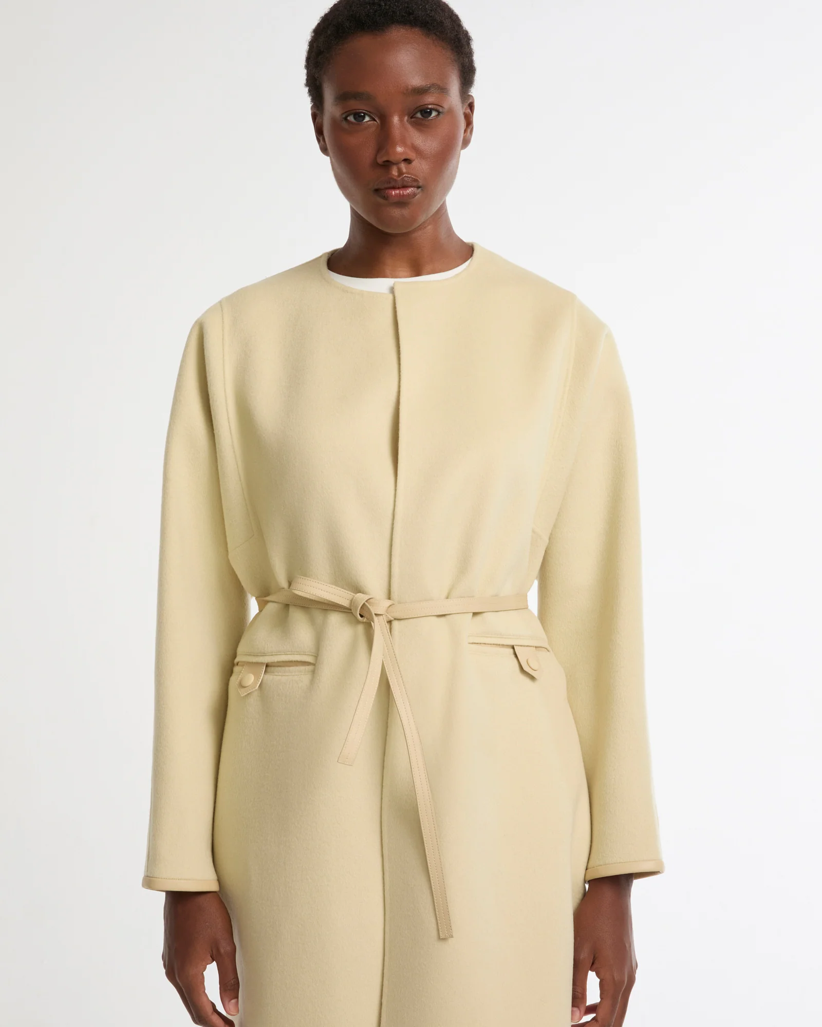 Double-sided cashmere-blend long belted maxi coat - Image 2