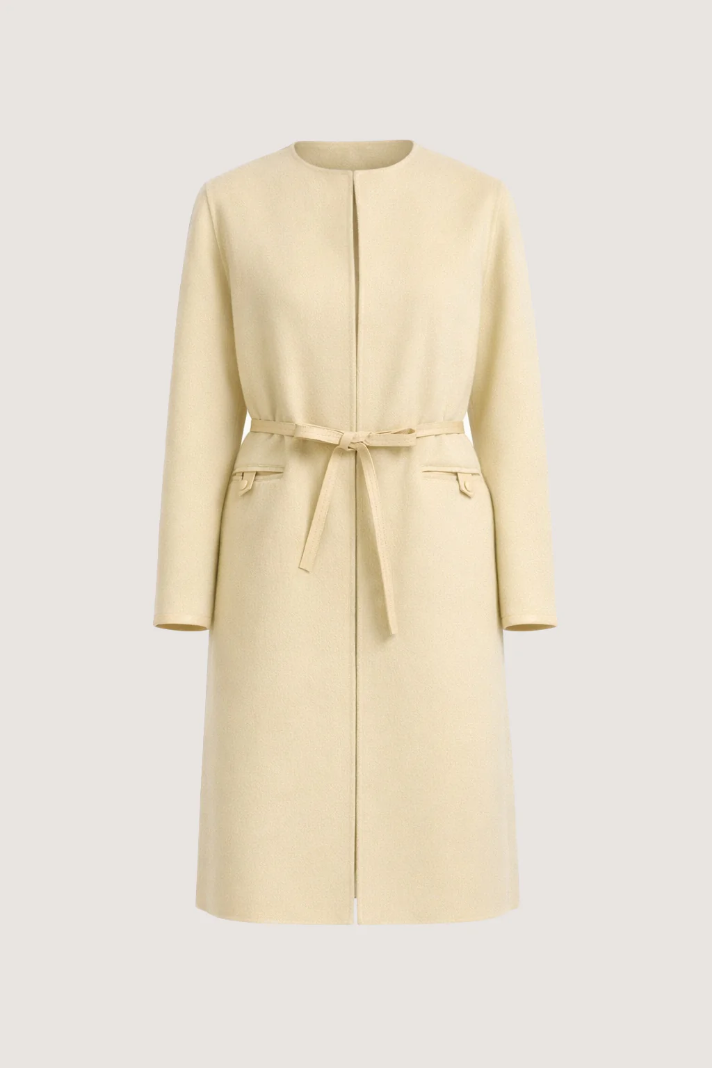 Double-sided cashmere-blend long belted maxi coat - Image 5