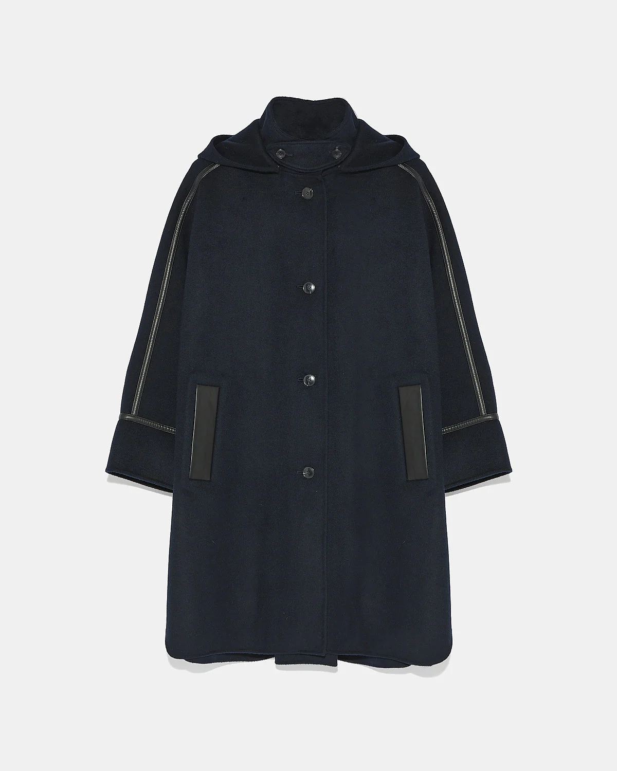 Double-sided cashmere blend hooded cape - Image 5