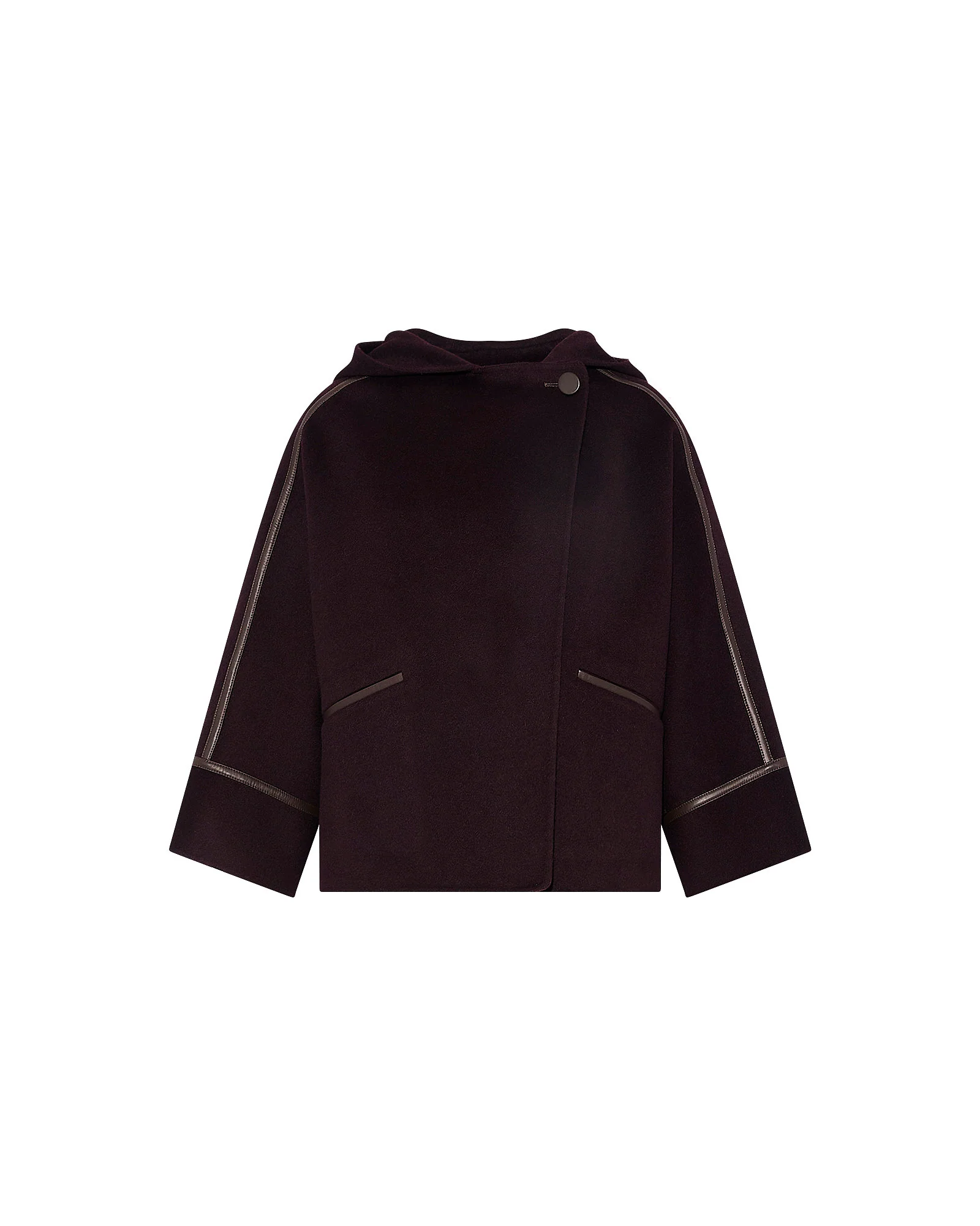 Double-sided cashmere-blend hooded cape jacket - Image 6