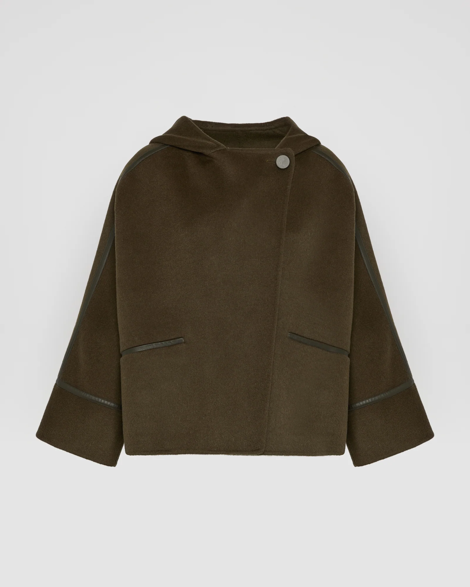 Double-sided cashmere-blend hooded cape jacket - Image 6