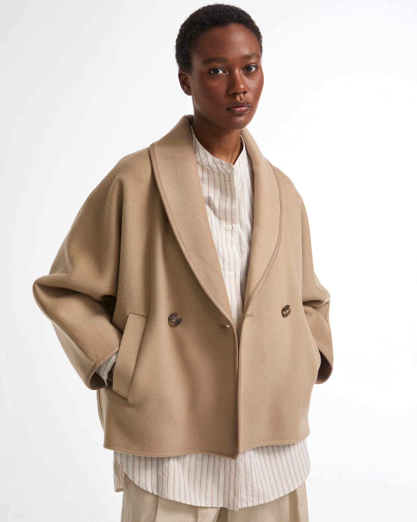 Double-sided cashmere-blend pea coat - Image 3