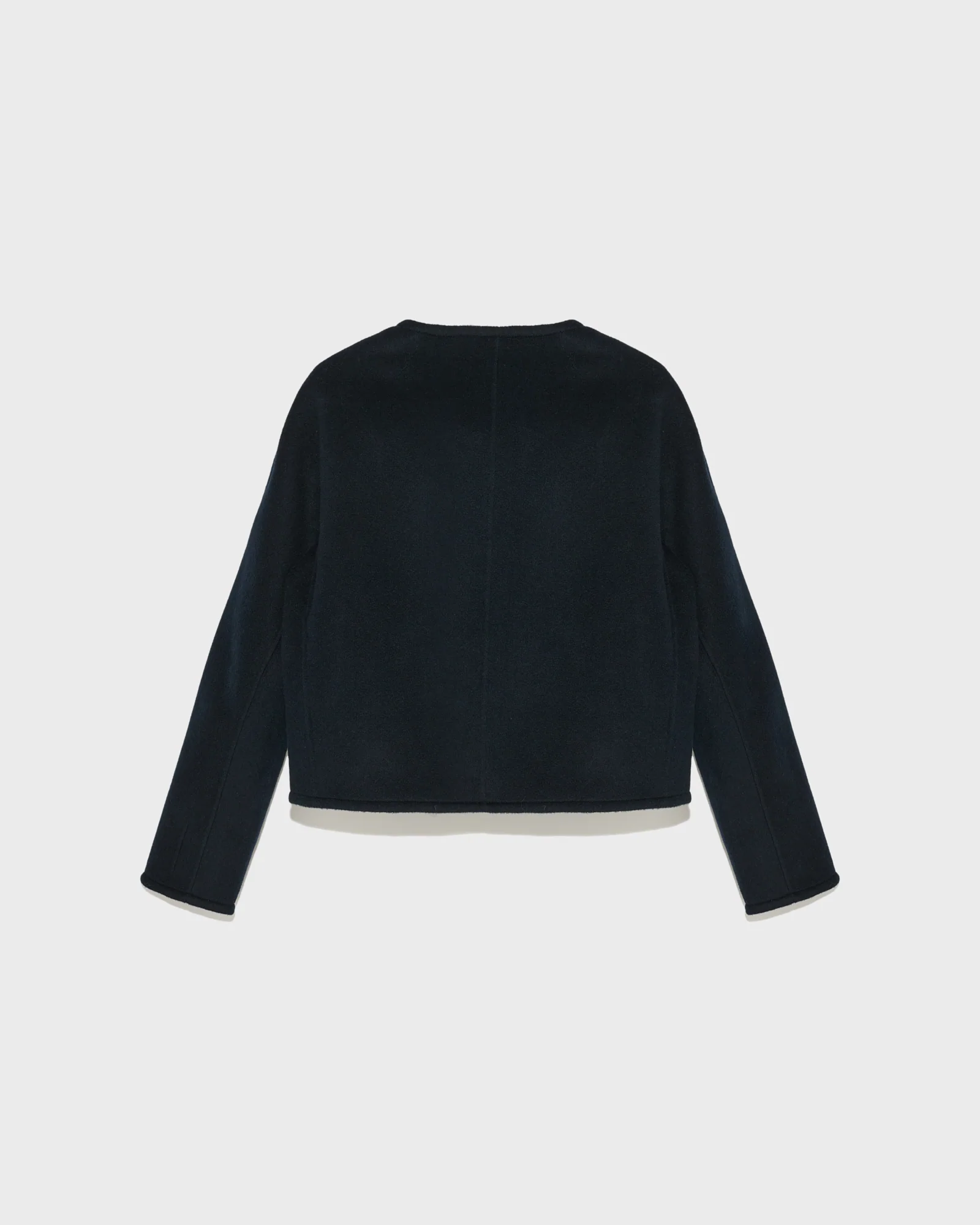 Double-sided cashmere blend round neck jacket - Image 6