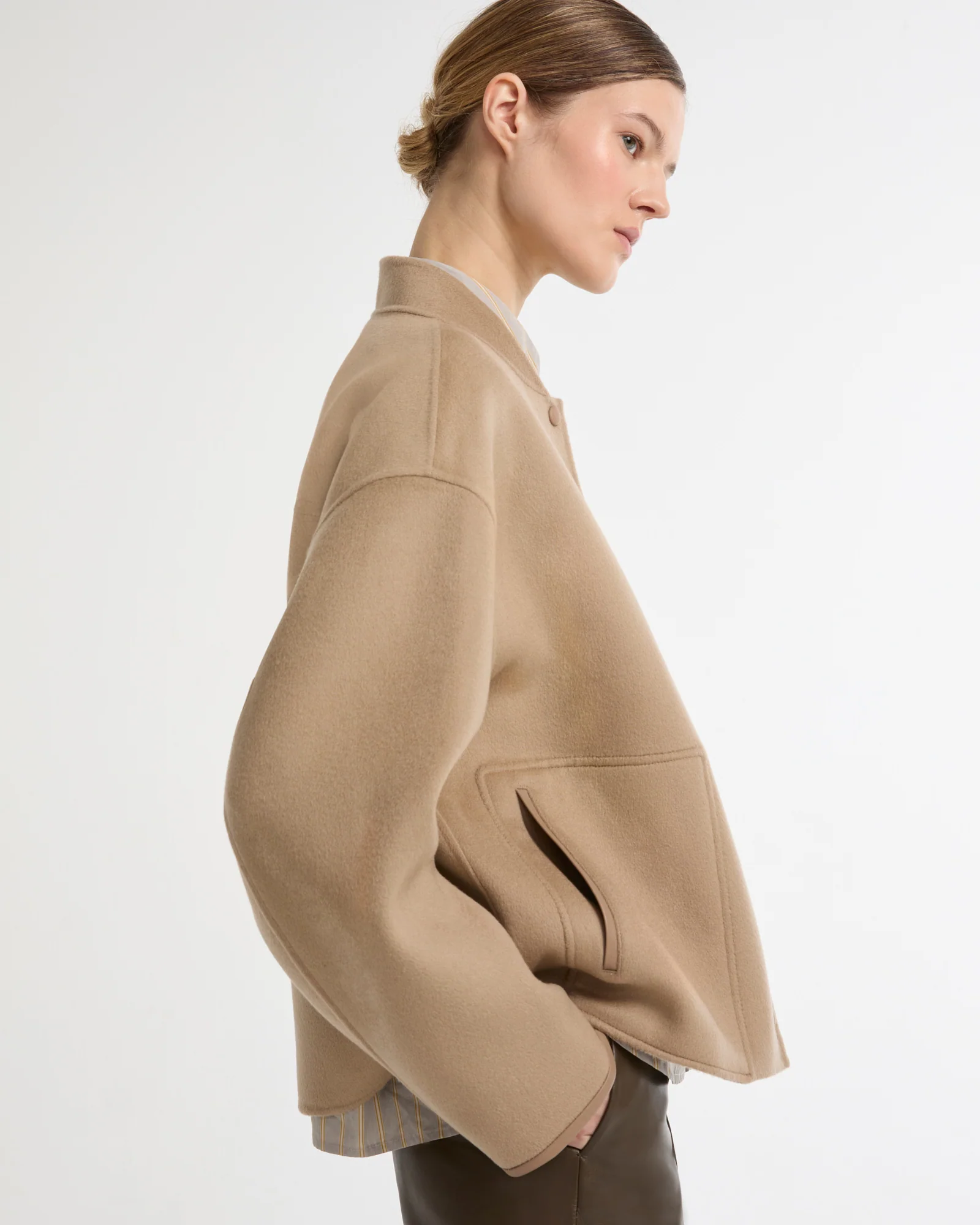 Double-sided cashmere-blend varsity jacket - Image 3