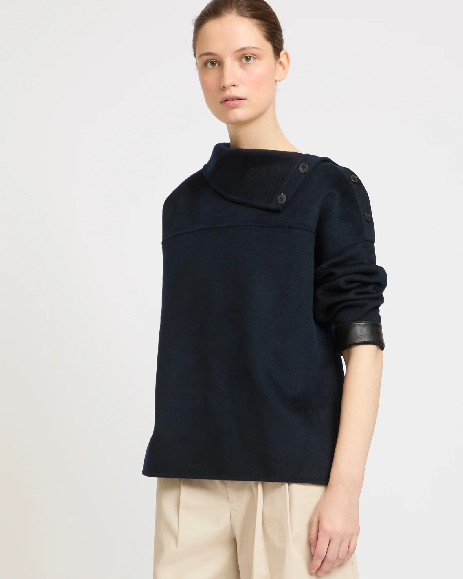 Double-sided funnel neck blouse - Image 3