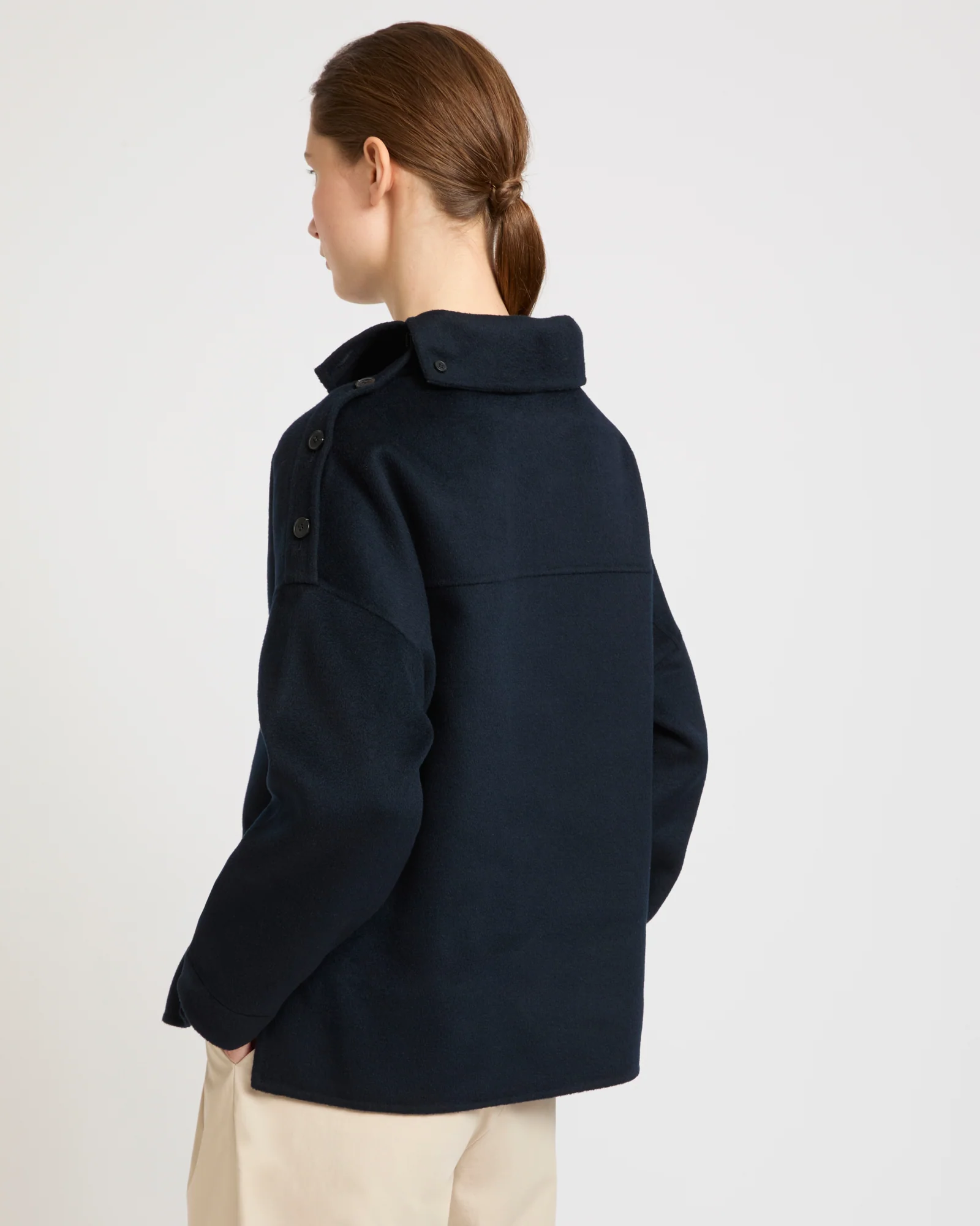 Double-sided funnel neck blouse - Image 4