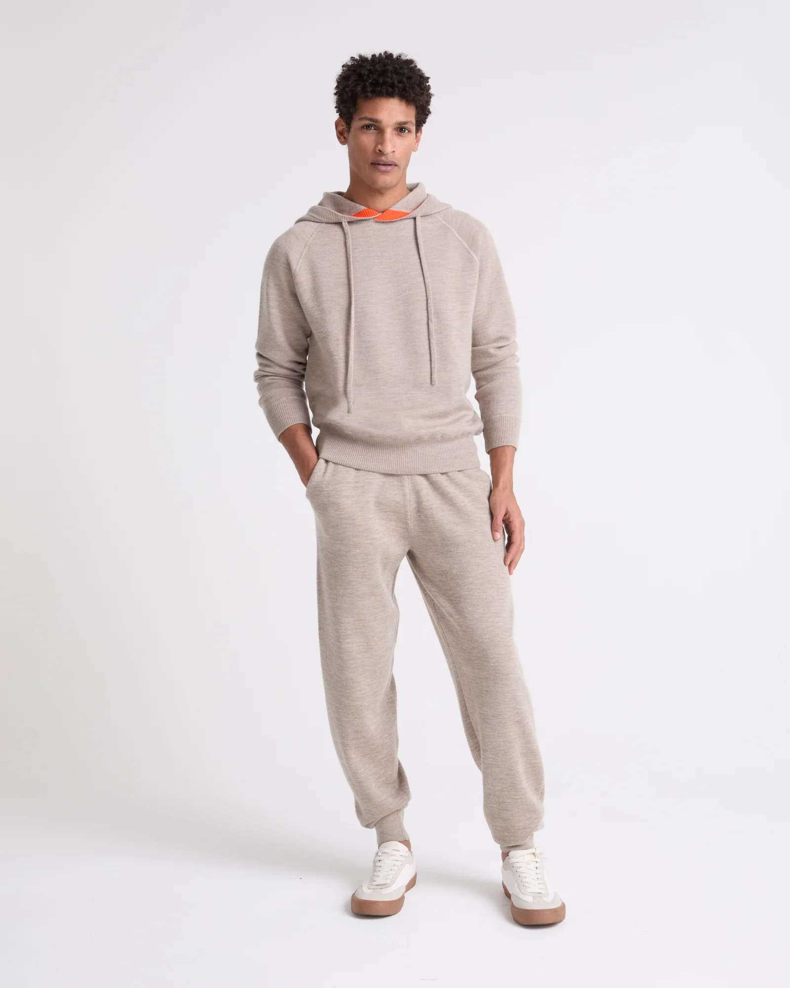 Double-sided cashmere trousers