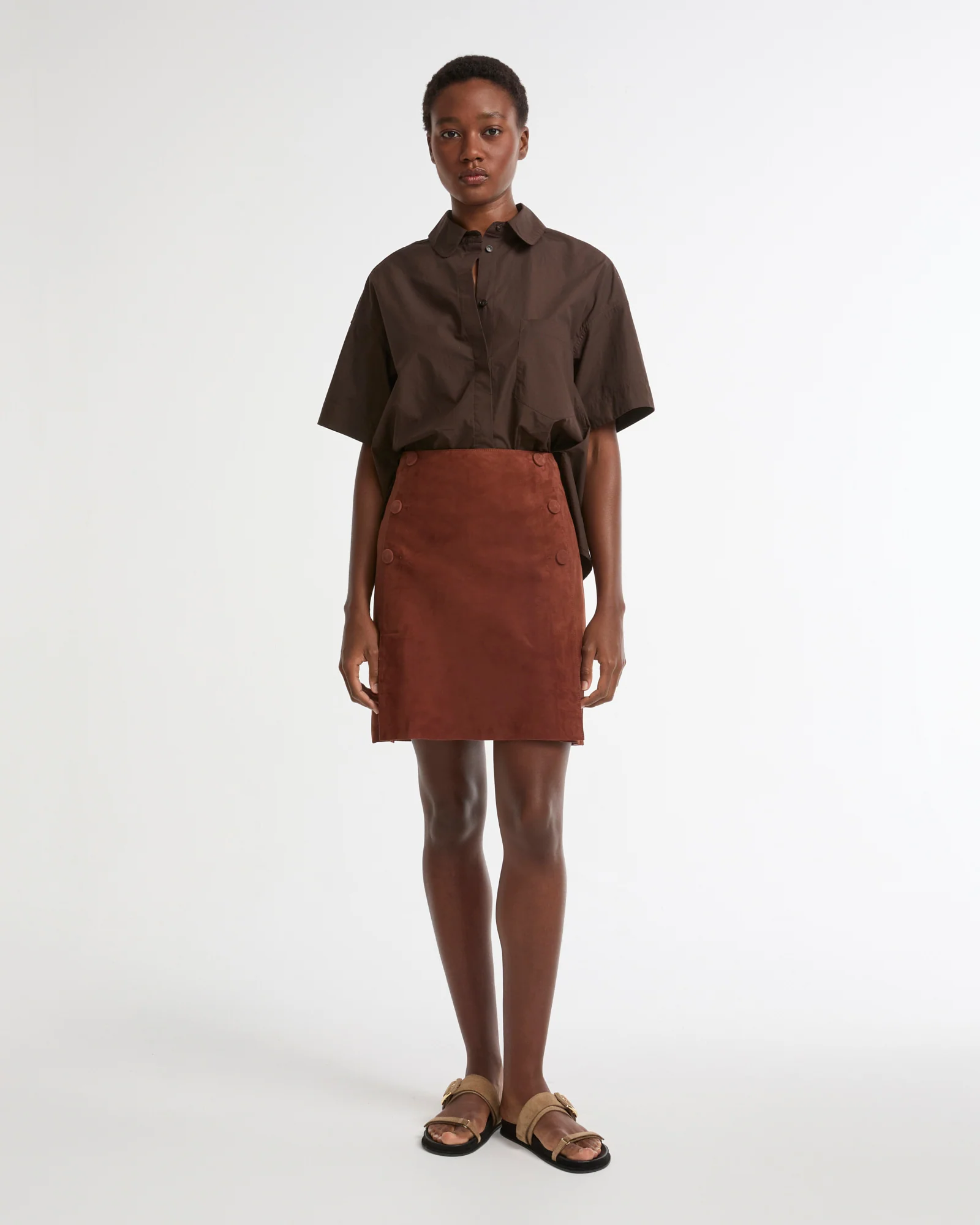 Double-sided lambskin mini skirt - Image 3
